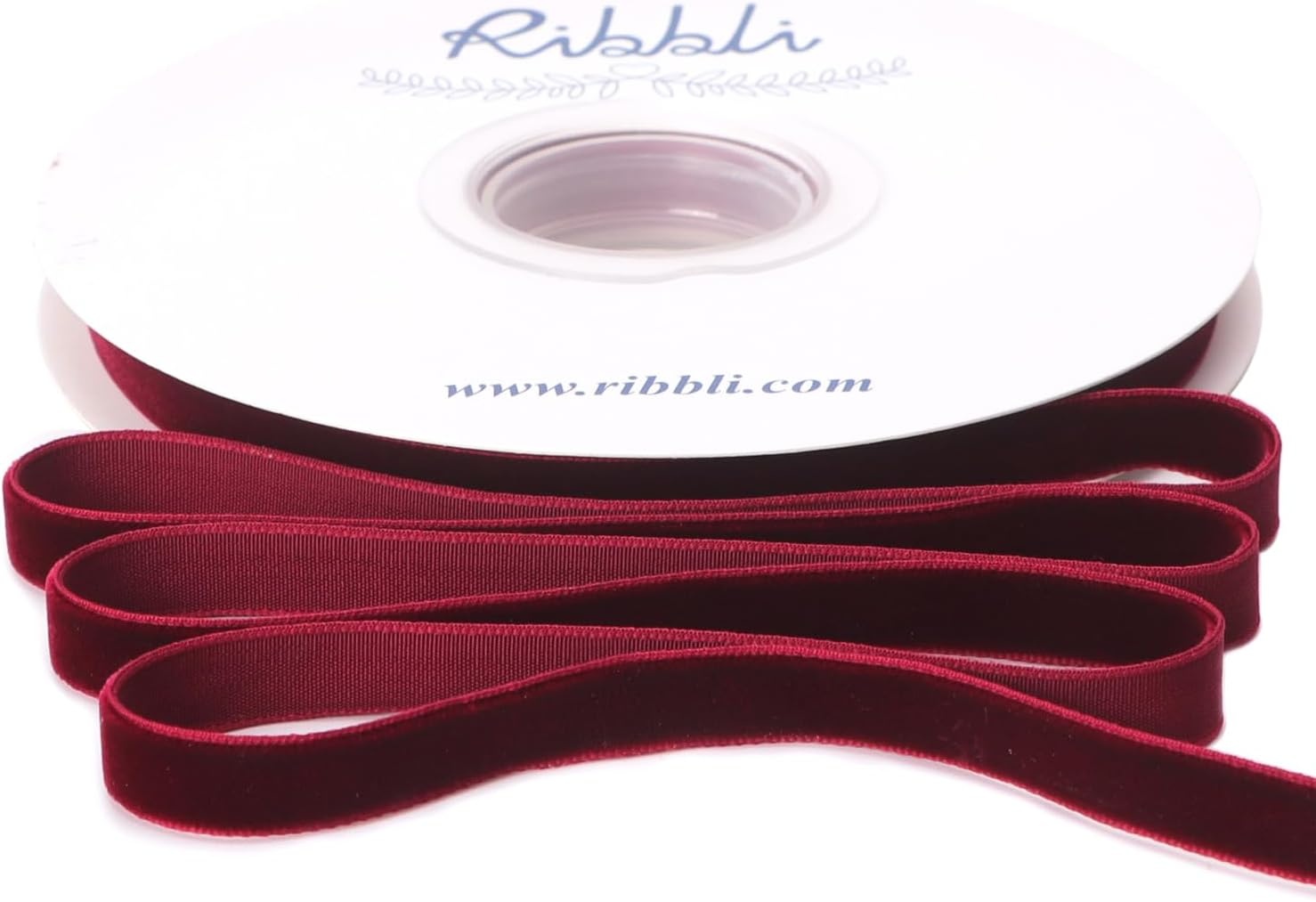 Ribbli Polyester Forest Green Velvet Ribbon,3/8 Inches,10-Yard Spool,Use for Choker,Gift Wrapping,Floral Bouquets, Boutonnieres(Burgundy)