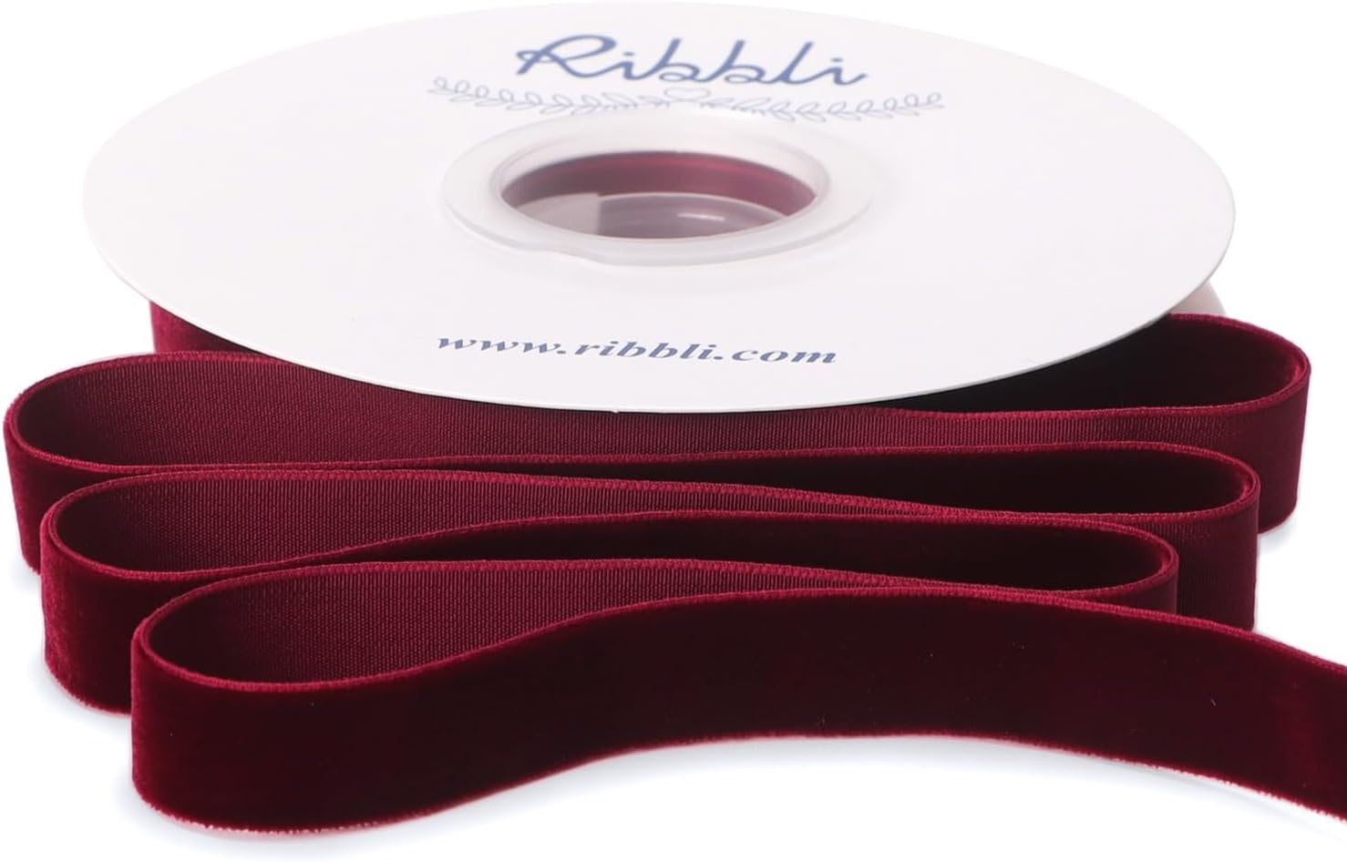 Ribbli Polyester Forest Green Velvet Ribbon,3/8 Inches,10-Yard Spool,Use for Choker,Gift Wrapping,Floral Bouquets, Boutonnieres(Burgundy)