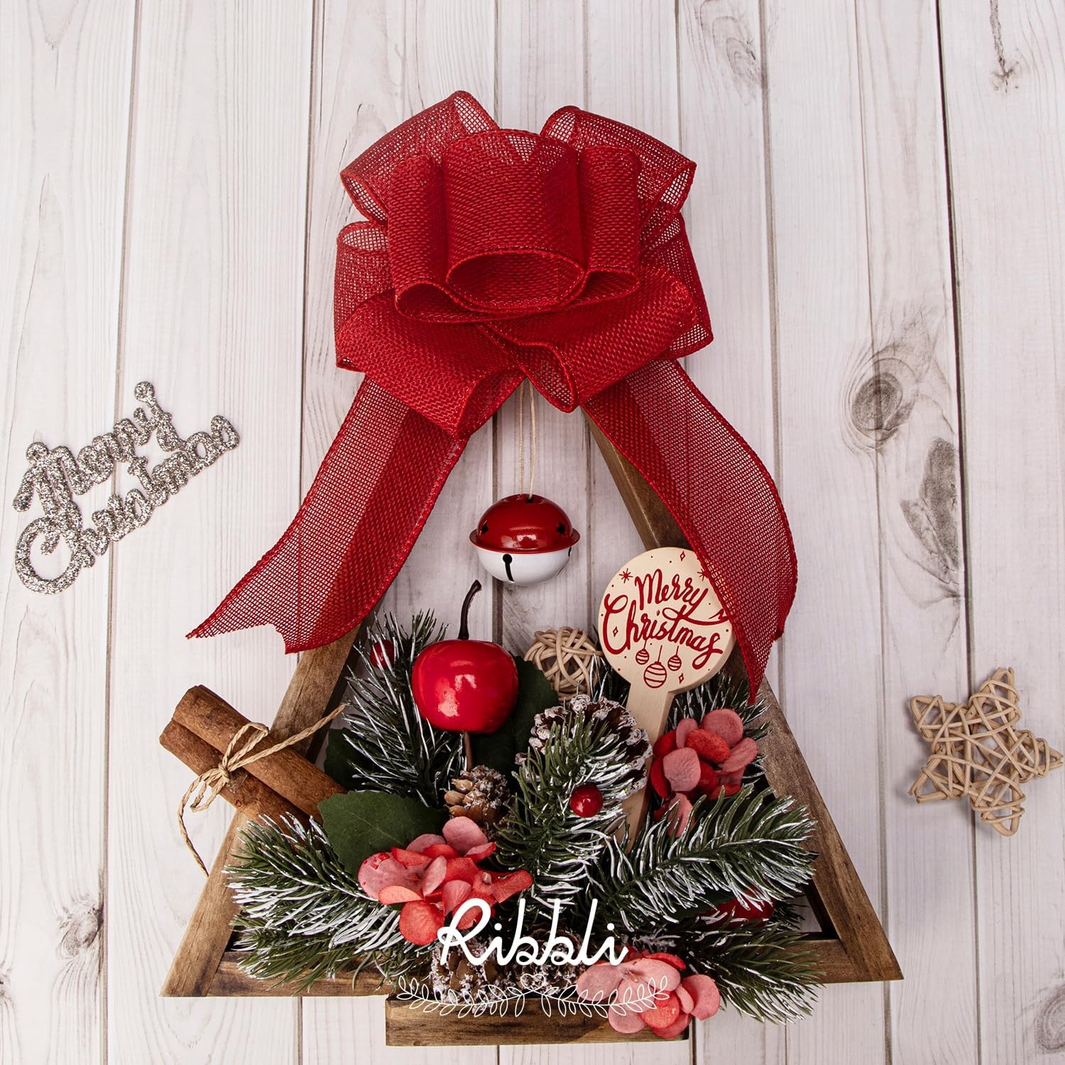 Ribbli Pink Burlap Valentine’s Day Wired Ribbon,2 Inch x Continuous 10 Yard, Easter Wired Edge Ribbon for Big Bow,Wreath,Tree Decoration,Outdoor Decoration(Red)