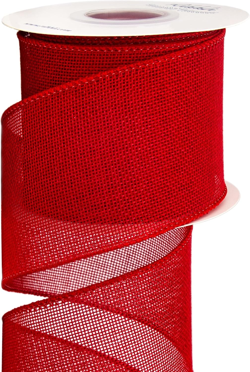 Ribbli Pink Burlap Valentine’s Day Wired Ribbon,2 Inch x Continuous 10 Yard, Easter Wired Edge Ribbon for Big Bow,Wreath,Tree Decoration,Outdoor Decoration(Red)