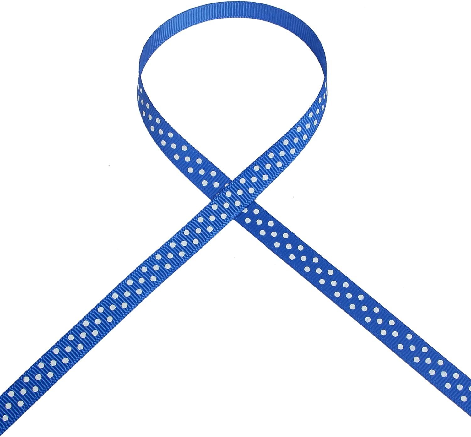 Ribbli Grosgrain Polka Dot Craft Ribbon,3/8 Inch,10-Yard Spool,Black with White Dots,Use for Gift Wrapping,Party Decoration,All Crafting and Sewing(Royal Blue/White)