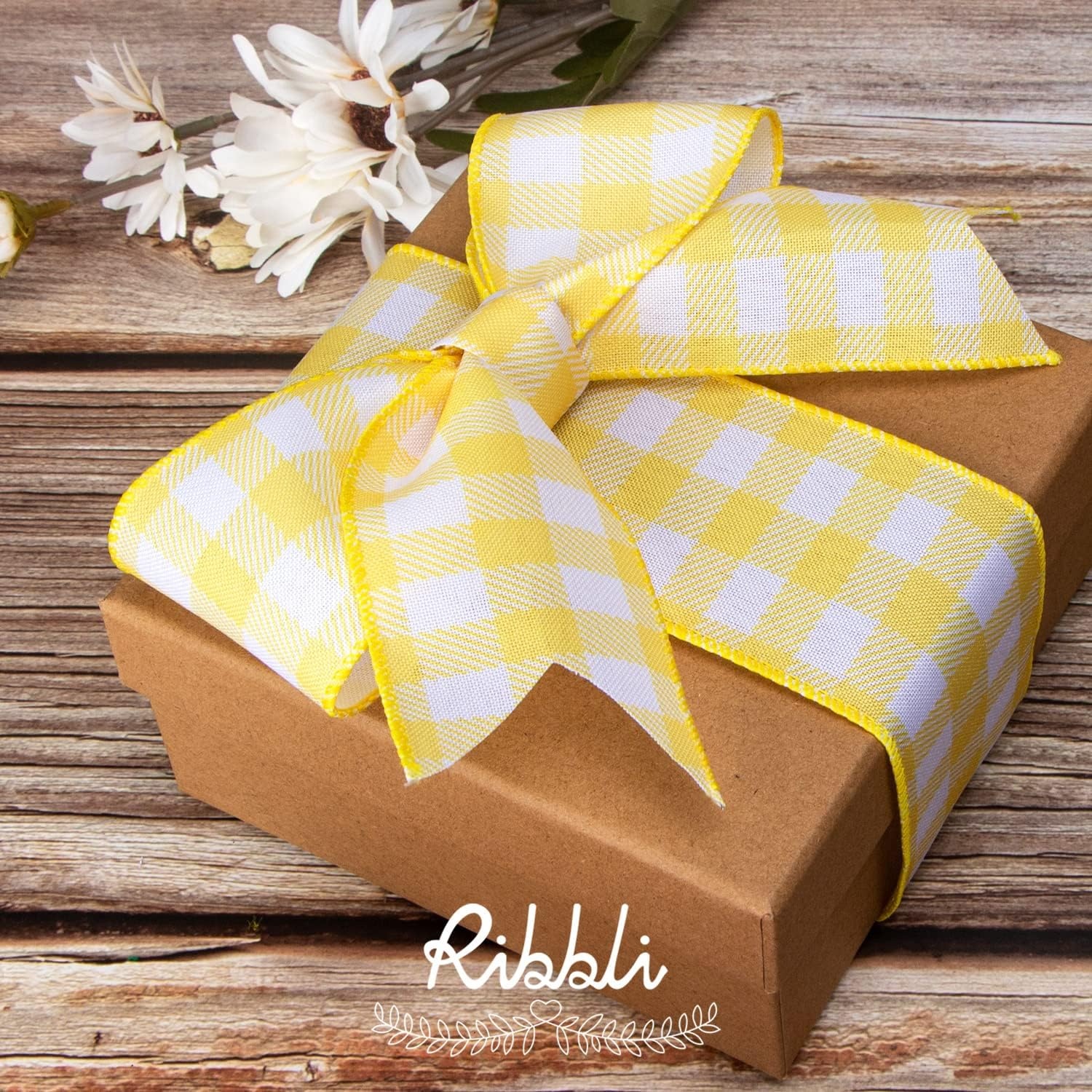 Ribbli Easter Ribbon Wired-Easter Bunny/Eggs/Colorful Stripe/Yellow and Blue Check Burlap Ribbon 2-1/2 Inch Total 90 Feets(30 Yards) 6 Rolls Spring Ribbon for Crafts Wreaths Wrapping Outdoor Decor