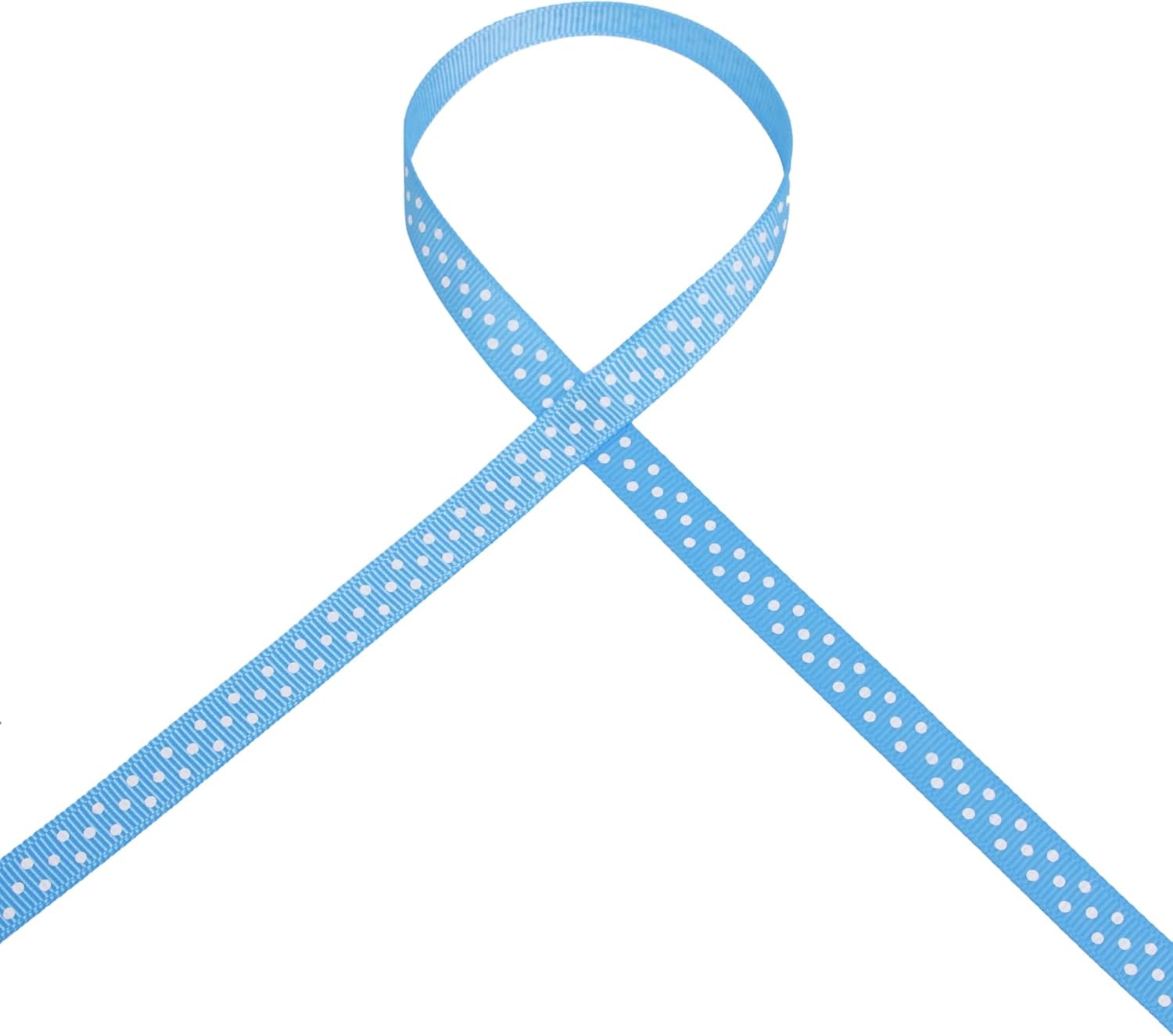 Ribbli Grosgrain Polka Dot Craft Ribbon,3/8 Inch,10-Yard Spool,Black with White Dots,Use for Gift Wrapping,Party Decoration,All Crafting and Sewing(Blue Mist/White)