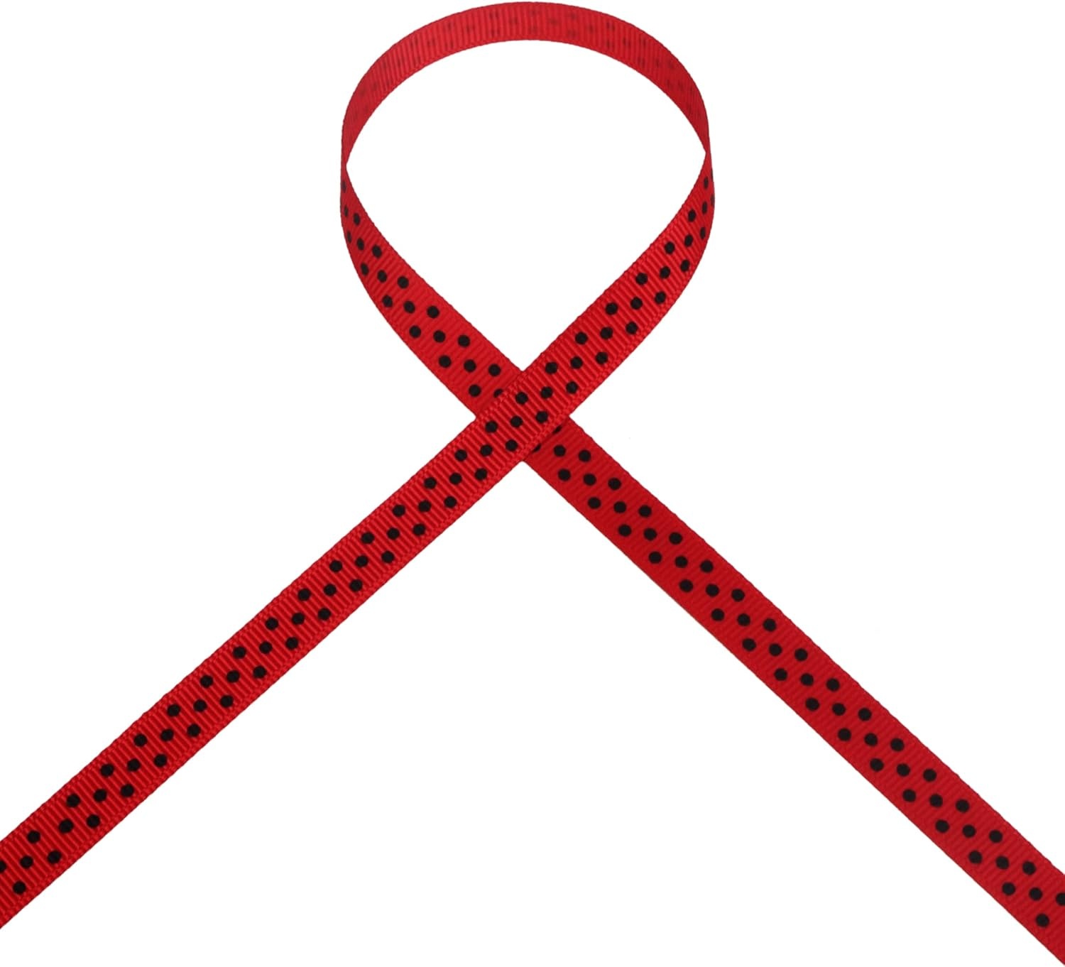 Ribbli Grosgrain Polka Dot Craft Ribbon,3/8 Inch,10-Yard Spool,Black with White Dots,Use for Gift Wrapping,Party Decoration,All Crafting and Sewing(Red/Black)