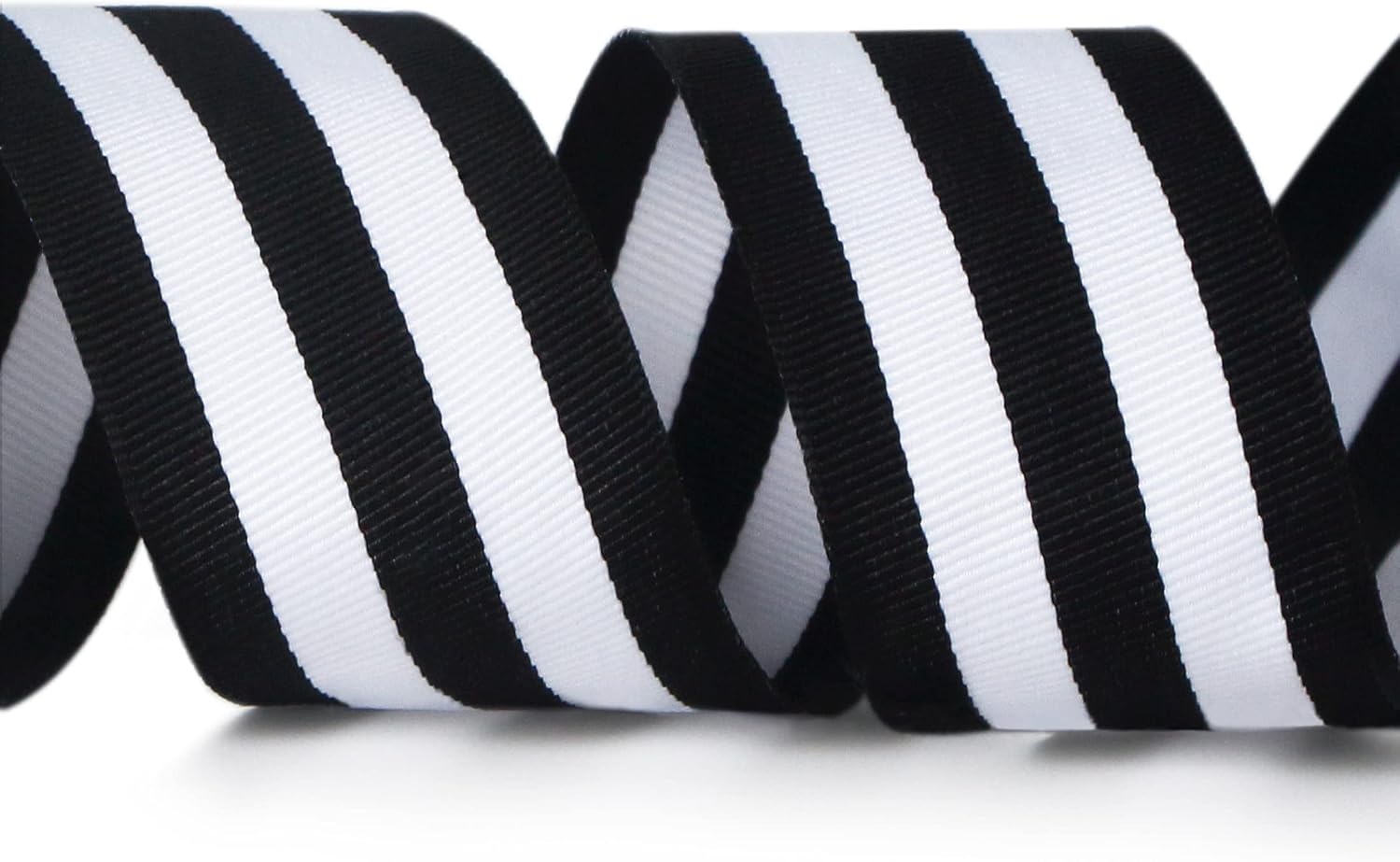 Ribbli Black and White Striped Grosgrain Ribbon,1-1/2-Inch x10-Yard,Stripe Ribbon,Use for Gift Wrapping,Party Decoration,All Crafting and Sewing(BLack/White)