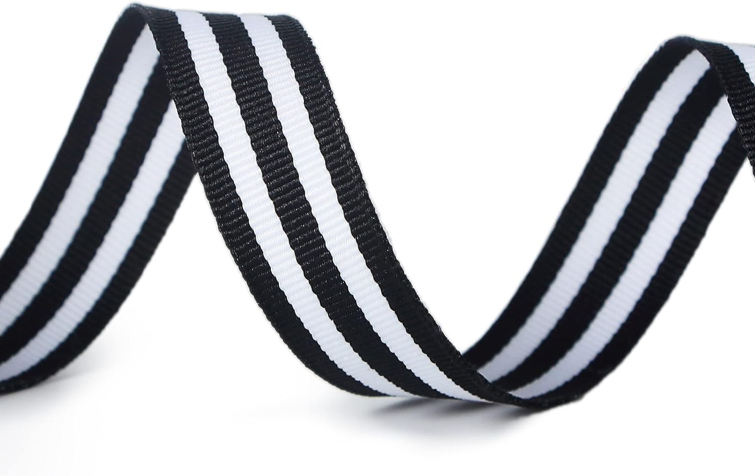 Ribbli Black and White Striped Grosgrain Ribbon,1-1/2-Inch x10-Yard,Stripe Ribbon,Use for Gift Wrapping,Party Decoration,All Crafting and Sewing(BLack/White)
