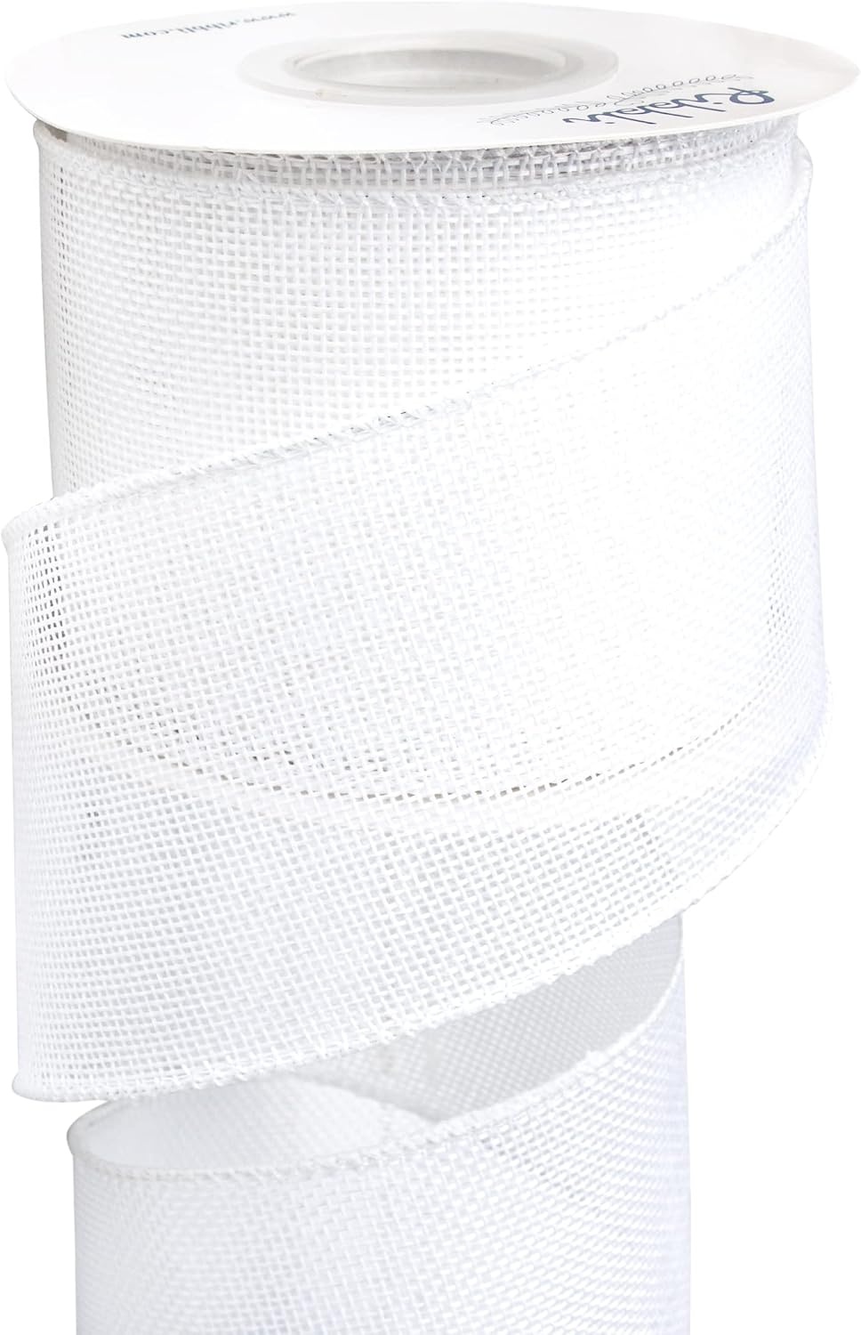Ribbli Pink Burlap Valentine’s Day Wired Ribbon,2 Inch x Continuous 10 Yard, Easter Wired Edge Ribbon for Big Bow,Wreath,Tree Decoration,Outdoor Decoration(White)