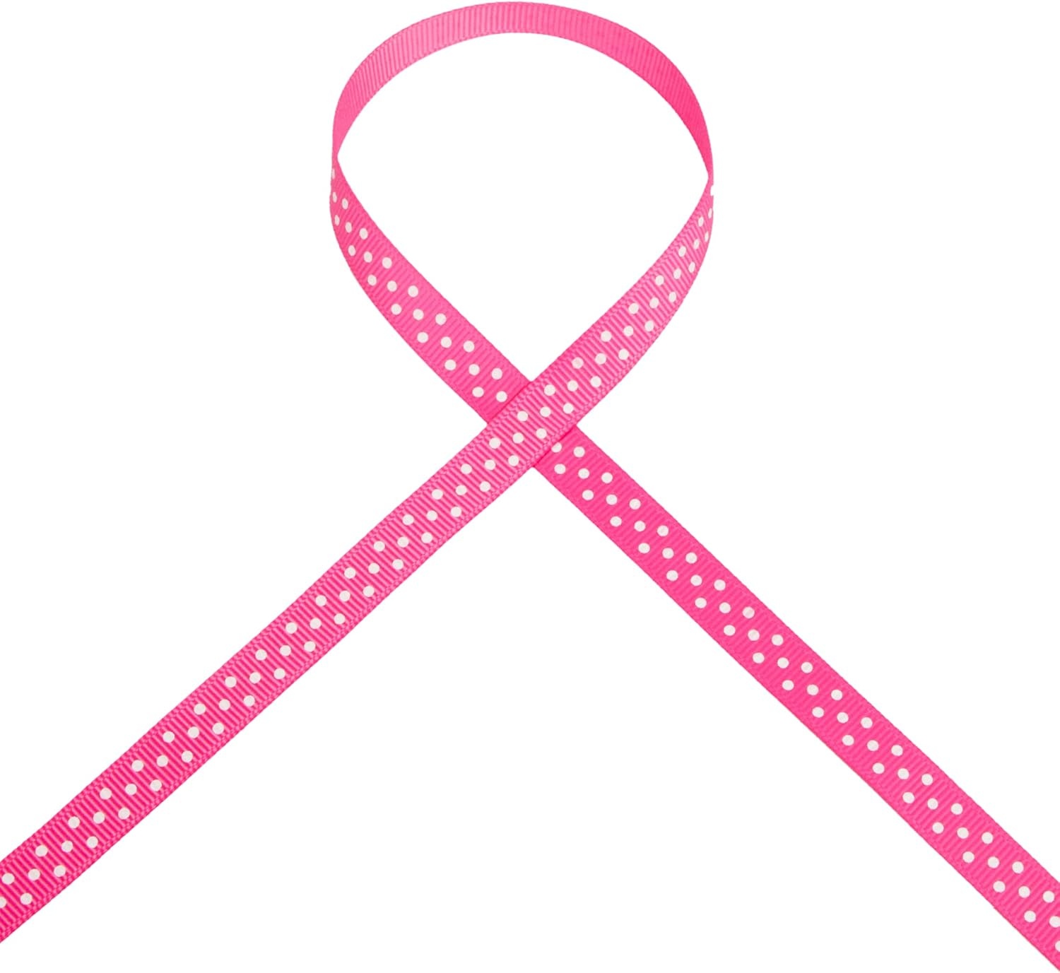 Ribbli Grosgrain Polka Dot Craft Ribbon,3/8 Inch,10-Yard Spool,Black with White Dots,Use for Gift Wrapping,Party Decoration,All Crafting and Sewing(Hot Pink/White)