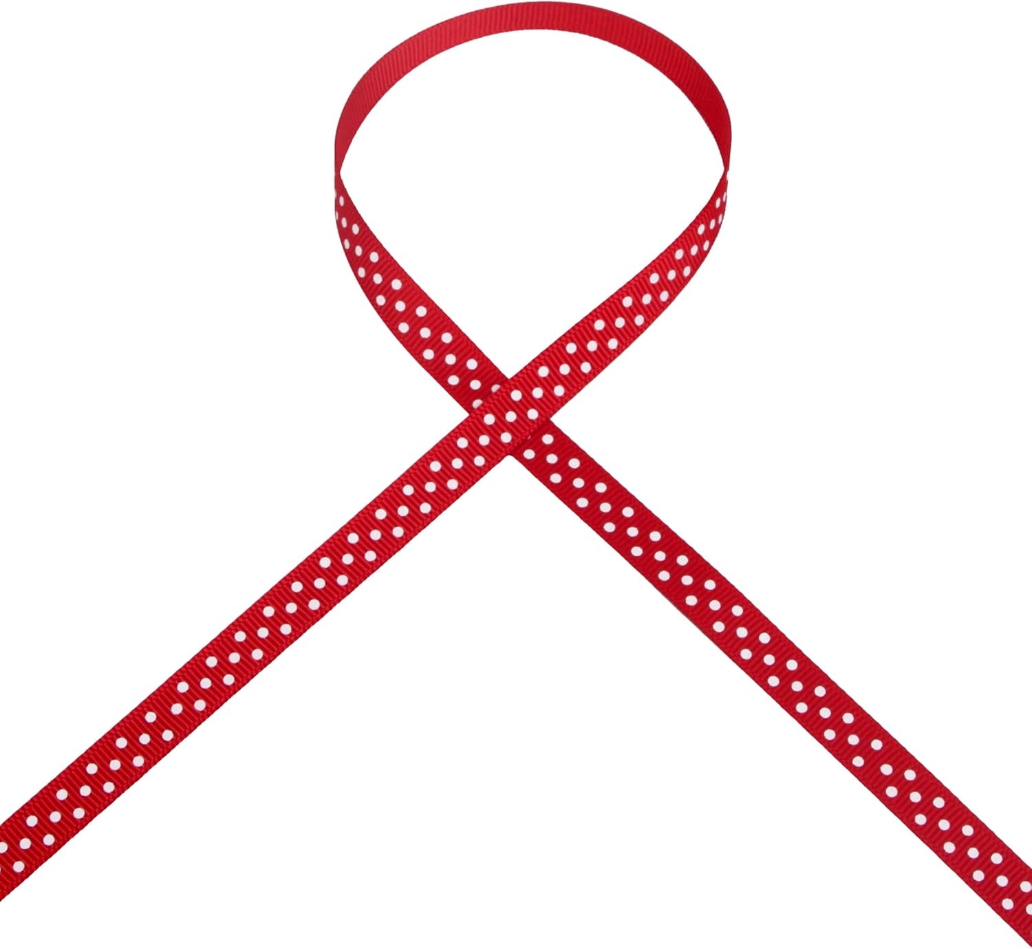 Ribbli Grosgrain Polka Dot Craft Ribbon,3/8 Inch,10-Yard Spool,Black with White Dots,Use for Gift Wrapping,Party Decoration,All Crafting and Sewing(Red/White)