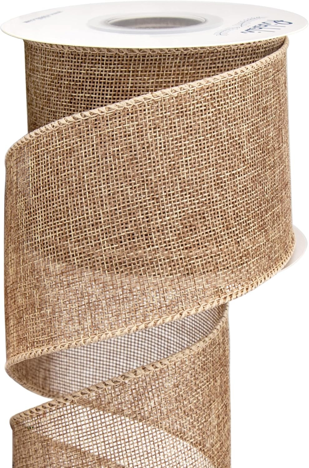 Ribbli Pink Burlap Valentine’s Day Wired Ribbon,2 Inch x Continuous 10 Yard, Easter Wired Edge Ribbon for Big Bow,Wreath,Tree Decoration,Outdoor Decoration(Natural)
