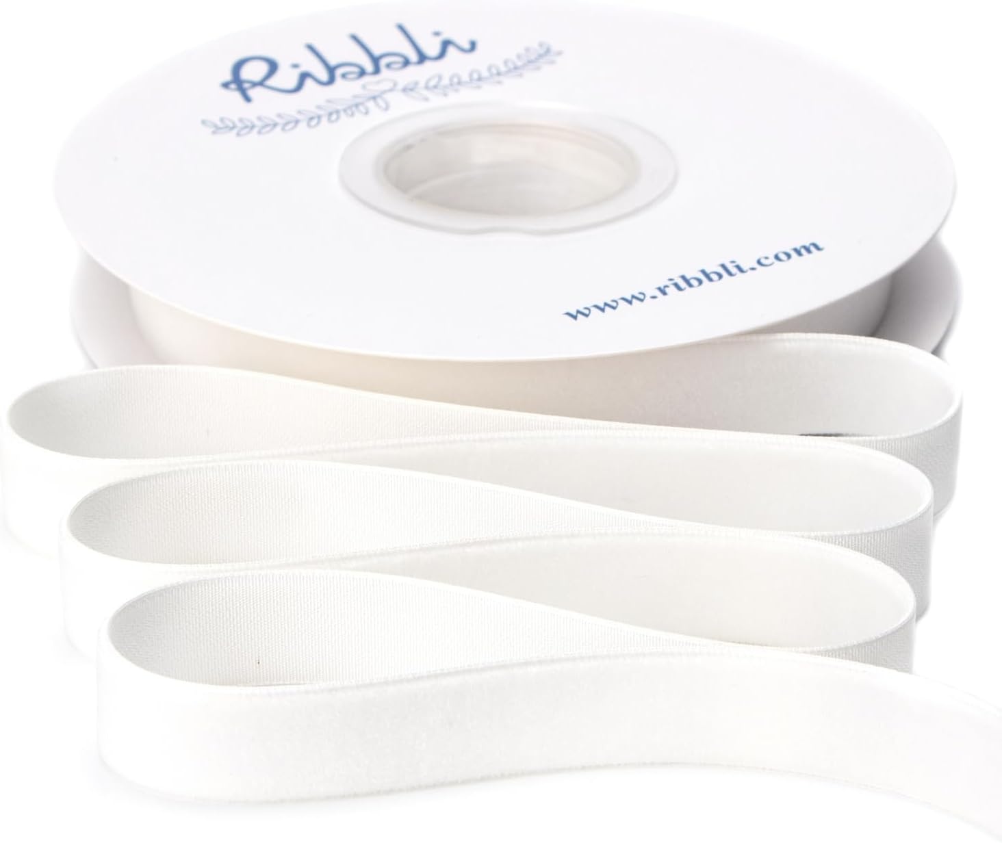 Ribbli Polyester Forest Green Velvet Ribbon,3/8 Inches,10-Yard Spool,Use for Choker,Gift Wrapping,Floral Bouquets, Boutonnieres(White (Off))