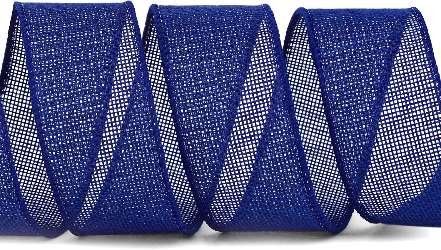 Ribbli Pink Burlap Valentine’s Day Wired Ribbon,1-1/2 Inch x 10 Yard,Easter Wired Edge Ribbon for Big Bow,Wreath,Tree Decoration,Outdoor Decoration(Dark Blue)