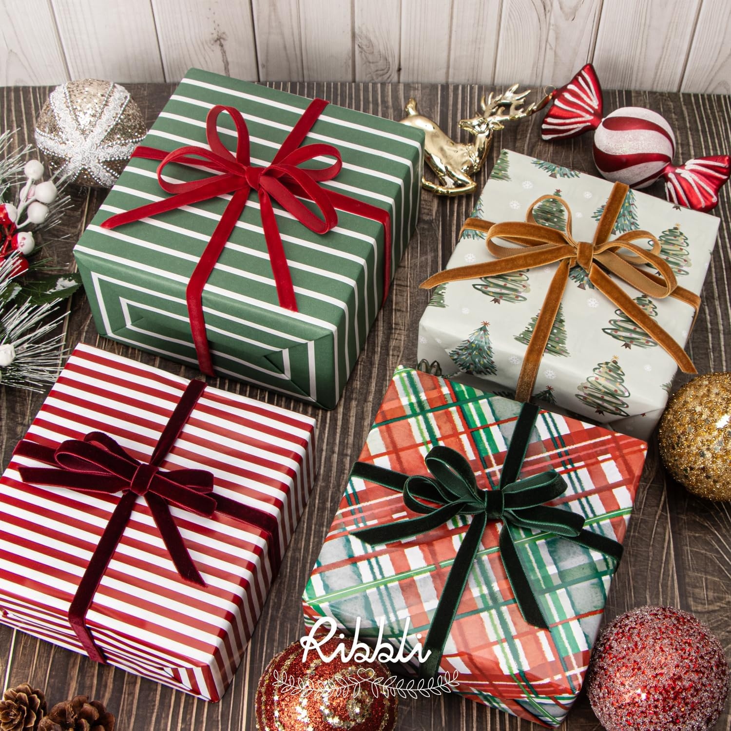 Ribbli Polyester Forest Green Velvet Ribbon,3/8 Inches,10-Yard Spool,Use for Choker,Gift Wrapping,Floral Bouquets, Boutonnieres(Assorted Colors)