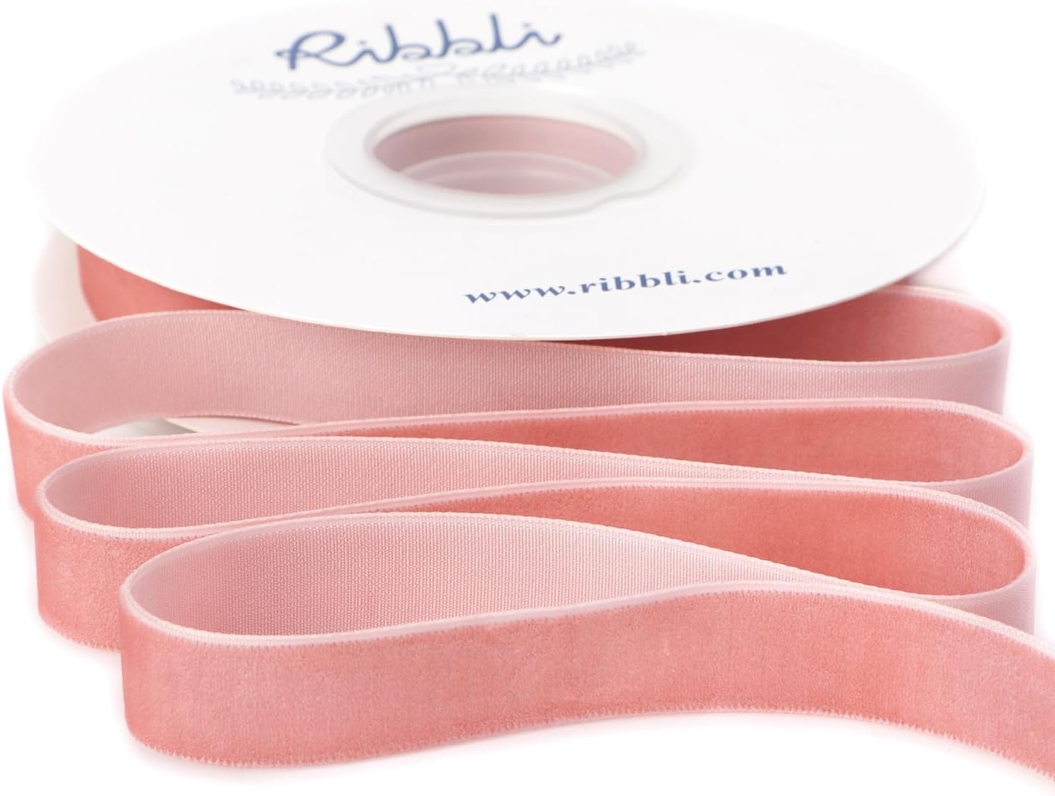 Ribbli Polyester Forest Green Velvet Ribbon,3/8 Inches,10-Yard Spool,Use for Choker,Gift Wrapping,Floral Bouquets, Boutonnieres(Dusty Pink)