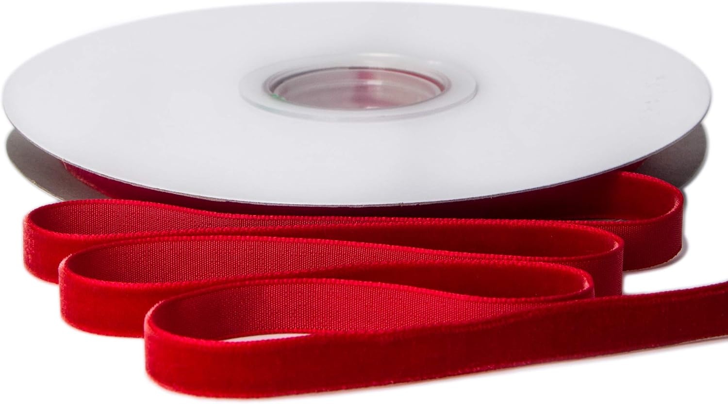 Ribbli Polyester Forest Green Velvet Ribbon,3/8 Inches,10-Yard Spool,Use for Choker,Gift Wrapping,Floral Bouquets, Boutonnieres(Red)