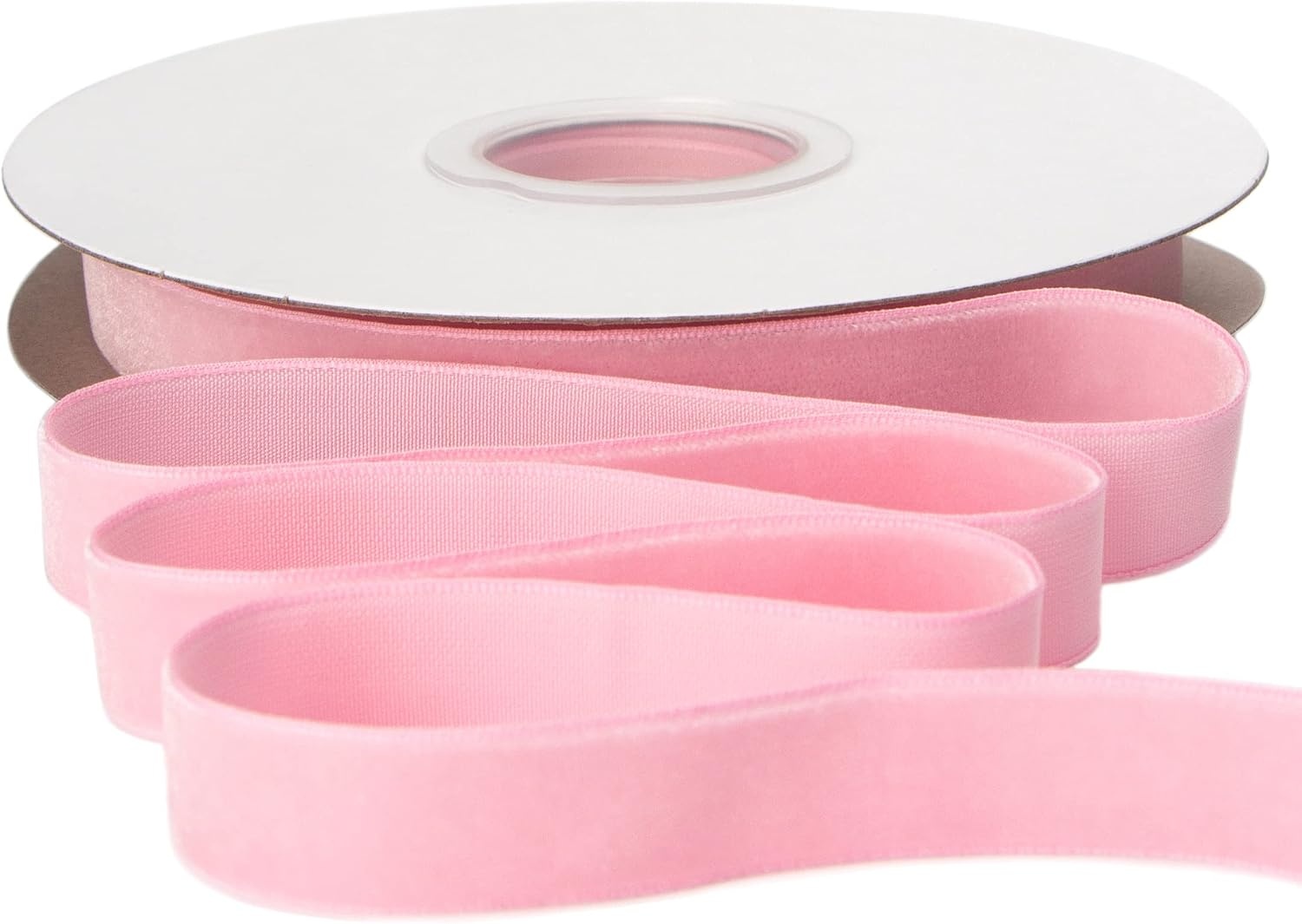 Ribbli Polyester Forest Green Velvet Ribbon,3/8 Inches,10-Yard Spool,Use for Choker,Gift Wrapping,Floral Bouquets, Boutonnieres(Pearl Pink)