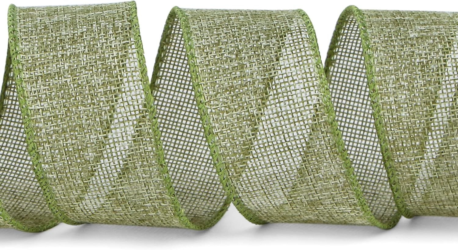 Ribbli Pink Burlap Valentine’s Day Wired Ribbon,1-1/2 Inch x 10 Yard,Easter Wired Edge Ribbon for Big Bow,Wreath,Tree Decoration,Outdoor Decoration(Spring Moss)