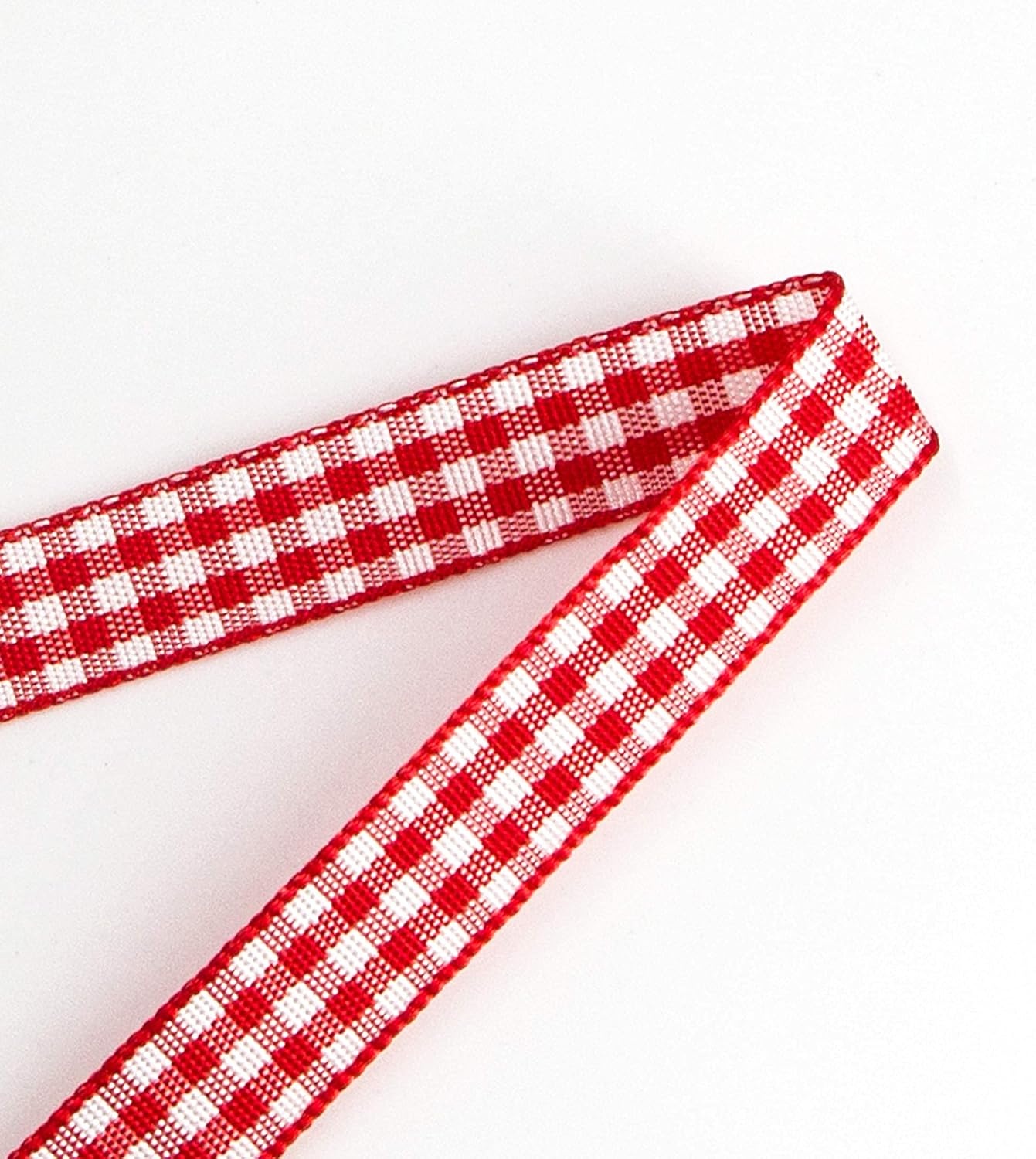 Ribbli 2 Rolls Black and White Gingham Ribbon,Total 20 Yards,3/8 Inch x 10 Yard Each Roll,Polyester Woven Edge,2 Styles Buffalo Checked Ribbon(Red/White)