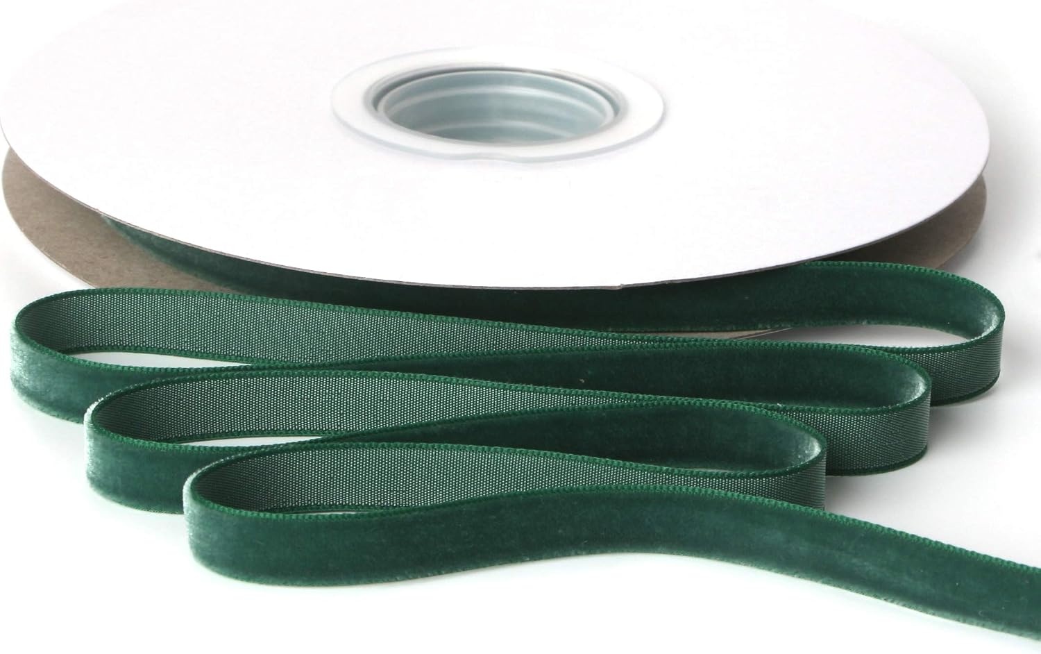 Ribbli Polyester Forest Green Velvet Ribbon,3/8 Inches,10-Yard Spool,Use for Choker,Gift Wrapping,Floral Bouquets, Boutonnieres(Forest Green)