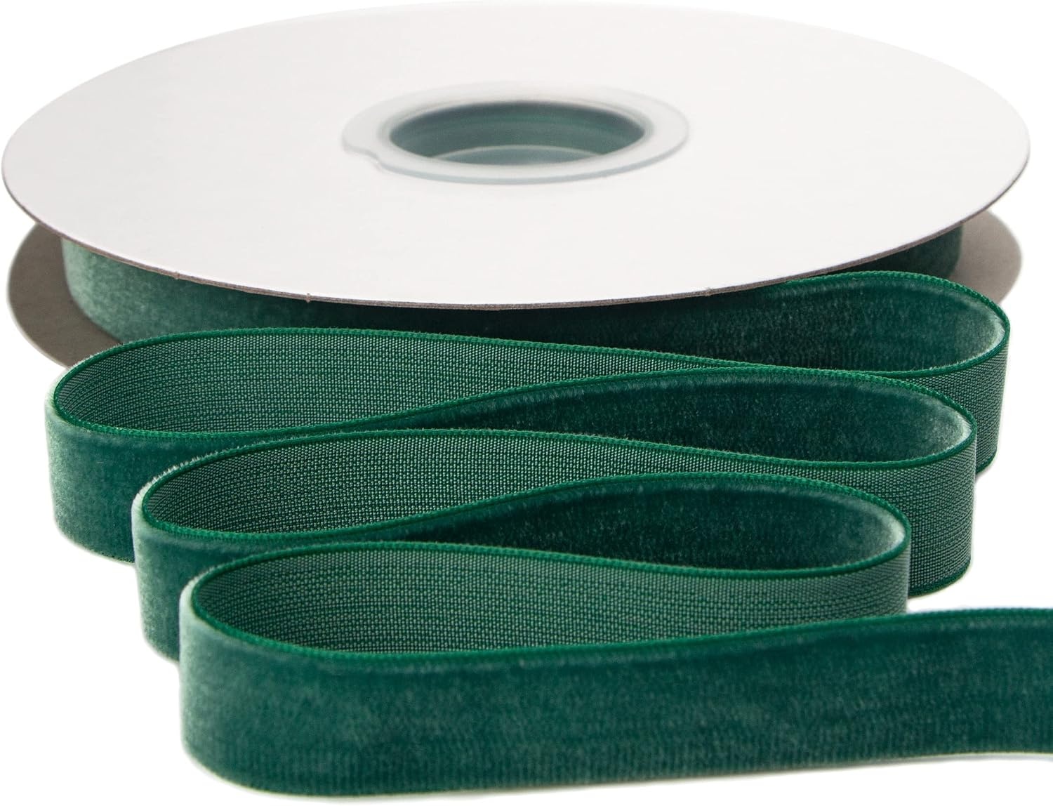 Ribbli Polyester Forest Green Velvet Ribbon,3/8 Inches,10-Yard Spool,Use for Choker,Gift Wrapping,Floral Bouquets, Boutonnieres(Forest Green)