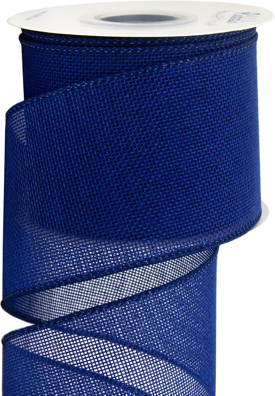 Ribbli Pink Burlap Valentine’s Day Wired Ribbon,2 Inch x Continuous 10 Yard, Easter Wired Edge Ribbon for Big Bow,Wreath,Tree Decoration,Outdoor Decoration(Dark Blue)