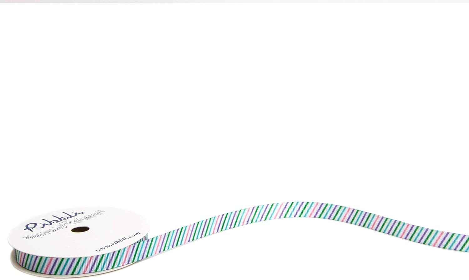 Ribbli Grosgrain Easter Striped Ribbon,3/8-Inch x 10-Yard,White/Purple/Pink/Green,Easter Ribbon,Spring Ribbon,Use for Gift Wrapping,Bottle Decorations