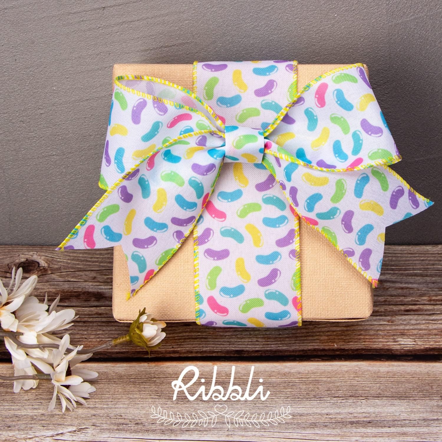 Ribbli Easter Ribbon Wired-Easter Bunny Truck/Carrot/Beans/Plaid Burlap Ribbon 2-1/2 Inch Total 90 Feets(30 Yards) 6 Rolls Spring Ribbon for Crafts Wreaths Wrapping Outdoor Decor