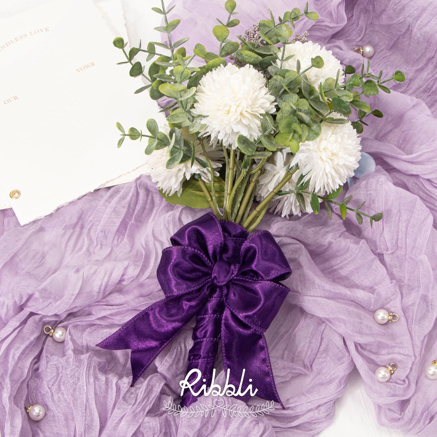 Ribbli Black Satin Wired Ribbon 2.5 Inch Black Christmas Ribbon for Gift Wrapping Wreaths Garland Tree Decoration Crafts Home Decor-Continous 20 Yards(Purple)