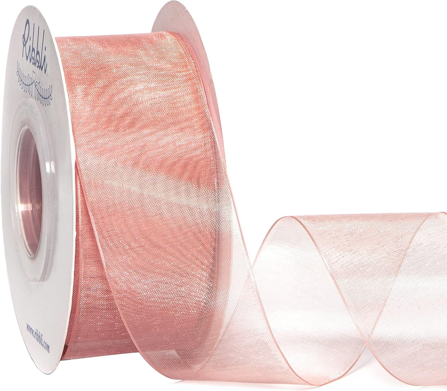 Ribbli Champagne Organza Ribbon,1/2 Inches x Continuous 50 Yard, Champagne Sheer Ribbon for Gift Wrapping,Cookie Wrapping,Wedding Decoration,All Crafting and Sewing(Sweet Nectar)