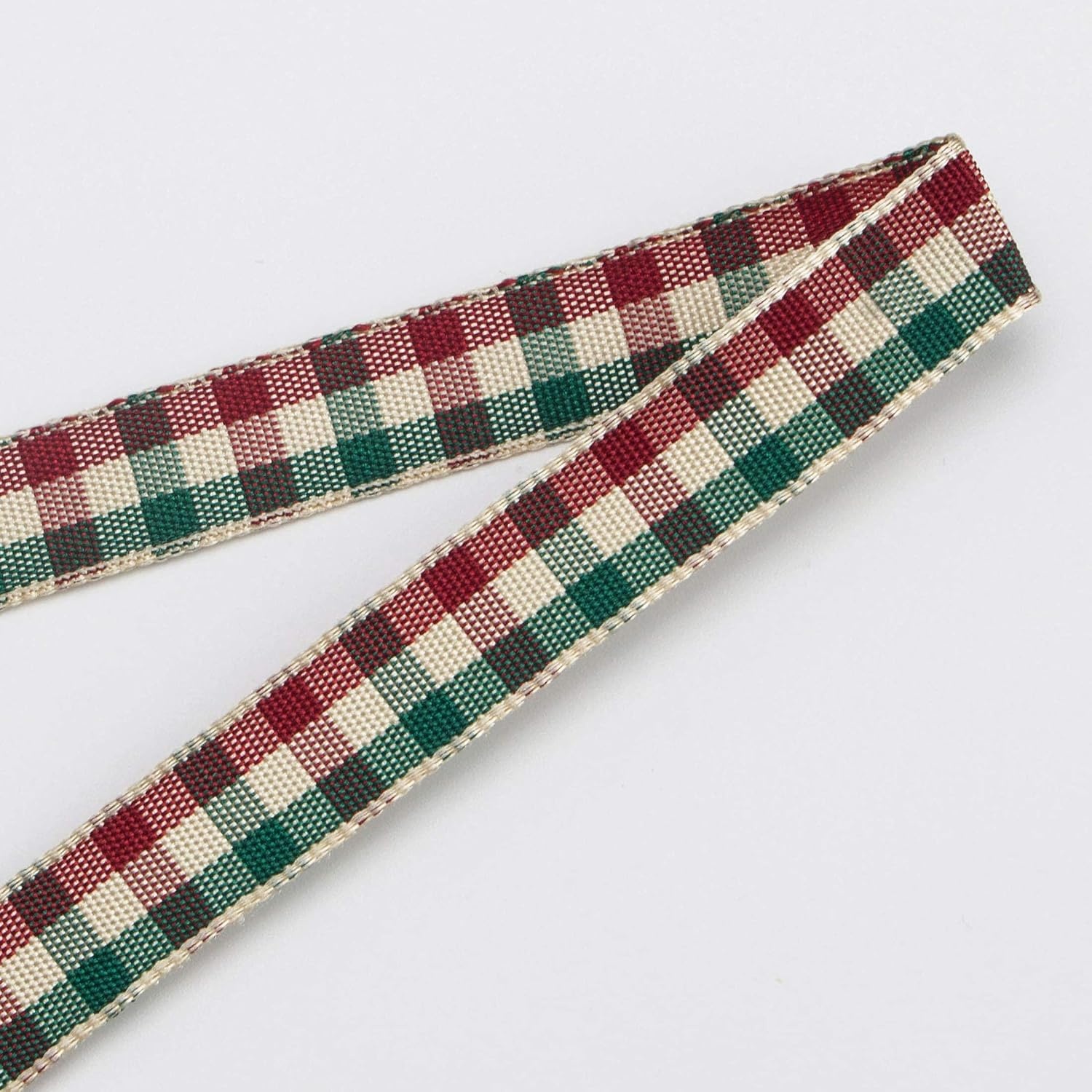 Ribbli Yellow and White Gingham Ribbon,100% Polyester Woven Edge,3/8 Inch x 10 Yard,Plaid Ribbon Use for Gift Wrapping,Party Decoration(Burgundy/Green)