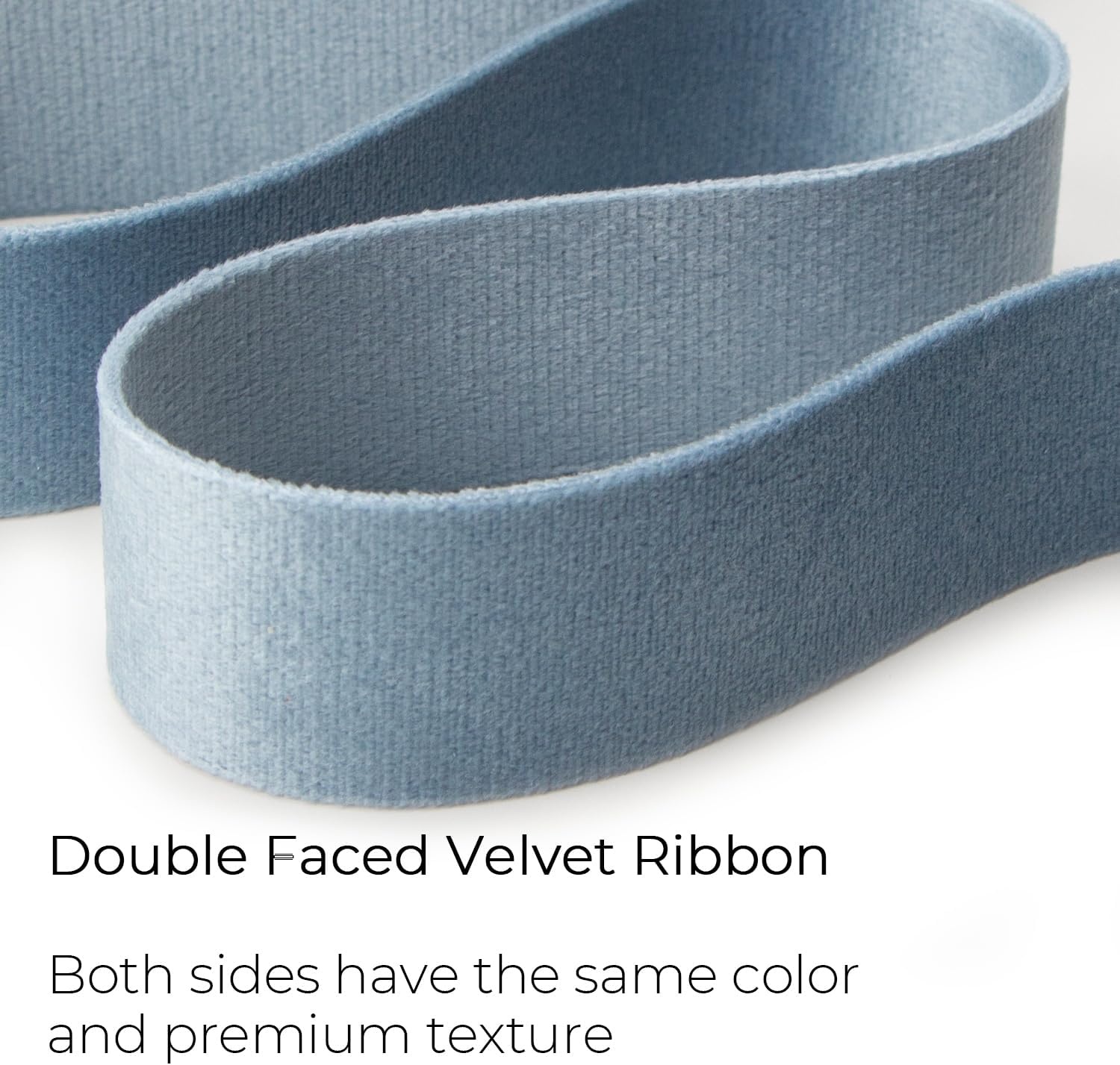 Ribbli Light Dusty Blue Velvet Ribbon Double Faced 1 Inch 10-Yard Spool Light Dusty Blue Ribbon Use for Christmas Tree Ornaments Gift Wrapping Wreath Decoration Wedding Boutonnieres(Lt.Dusty BLue)