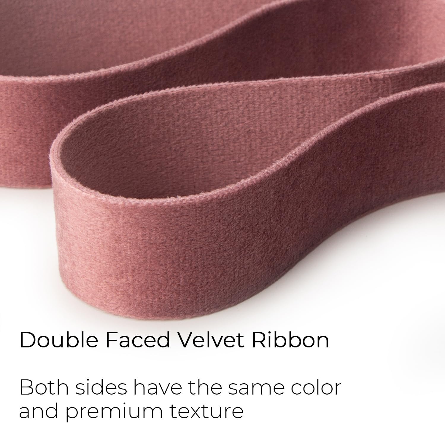 Ribbli Light Dusty Blue Velvet Ribbon Double Faced 1 Inch 10-Yard Spool Light Dusty Blue Ribbon Use for Christmas Tree Ornaments Gift Wrapping Wreath Decoration Wedding Boutonnieres(Rosy Mauve)