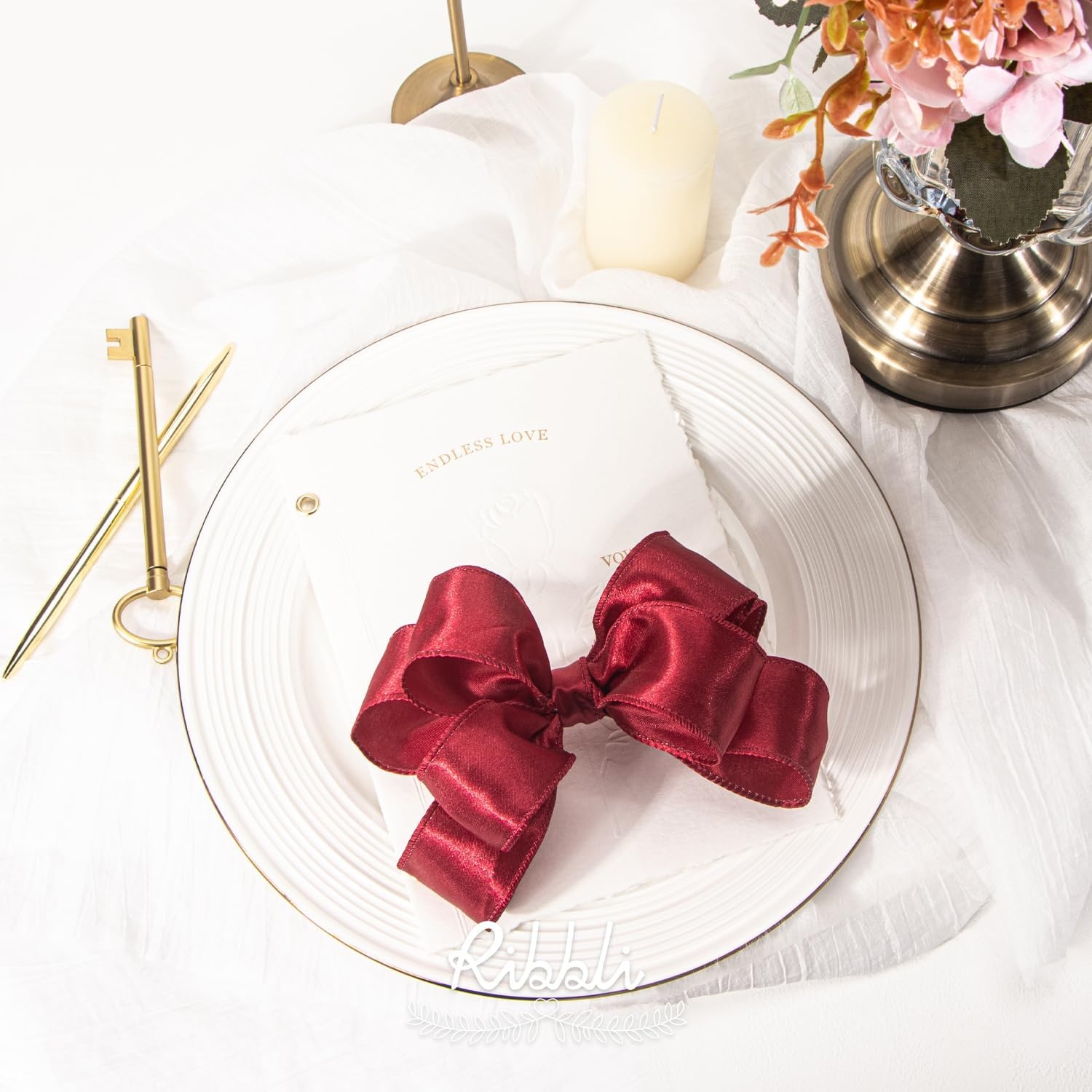 Ribbli Black Satin Wired Ribbon 2.5 Inch Black Christmas Ribbon for Gift Wrapping Wreaths Garland Tree Decoration Crafts Home Decor-Continous 20 Yards(Burgundy)