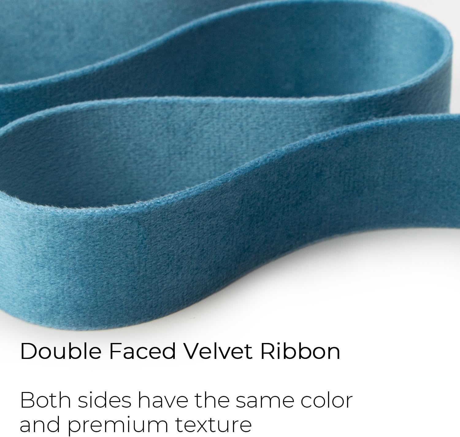 Ribbli Light Dusty Blue Velvet Ribbon Double Faced 1 Inch 10-Yard Spool Light Dusty Blue Ribbon Use for Christmas Tree Ornaments Gift Wrapping Wreath Decoration Wedding Boutonnieres(Dusty Turquoise)