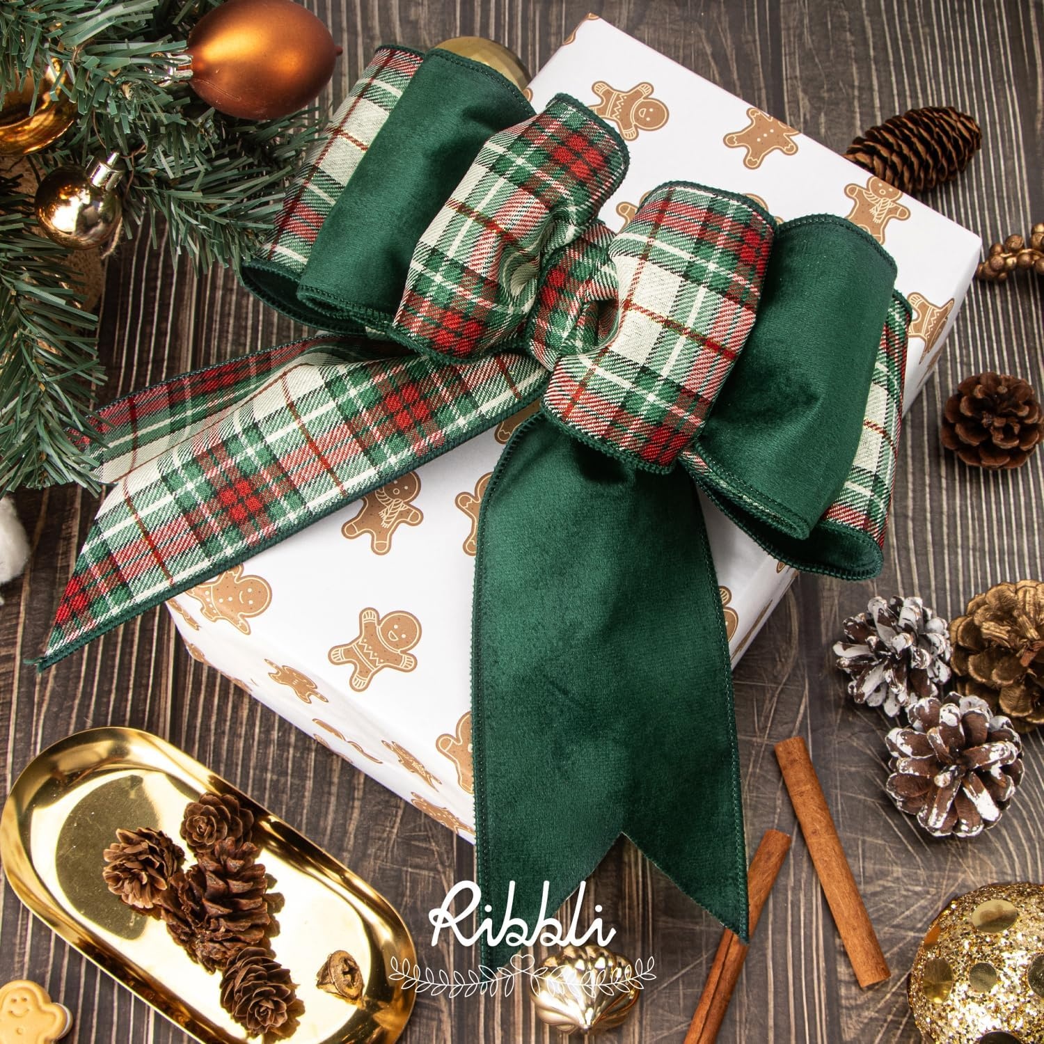 Ribbli Christmas Wrapping Paper – Kraft Paper with Snowflake/Tree/Red Stripe/Merry Christmas Pattern, 6 Rolls Red and Green Holiday Assortment – 30 inch x 10 feet Per Roll(White/Red/Green)