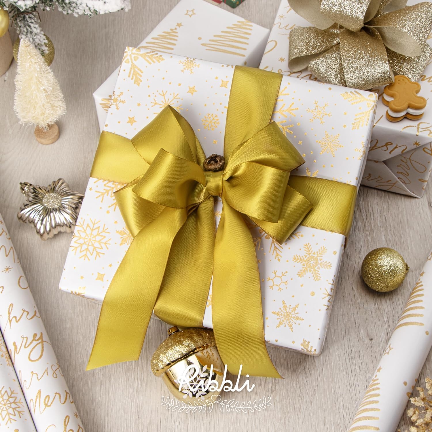 Ribbli Birthday Wrapping Paper Black and Gold Gift Wrapping Paper for Men Fathers Day Husband Boyfriend Mini Roll, 3 Rolls Stripe Geometry Pattern – 17 inch x 120 inch(10feet) Per Roll(White/Gold)