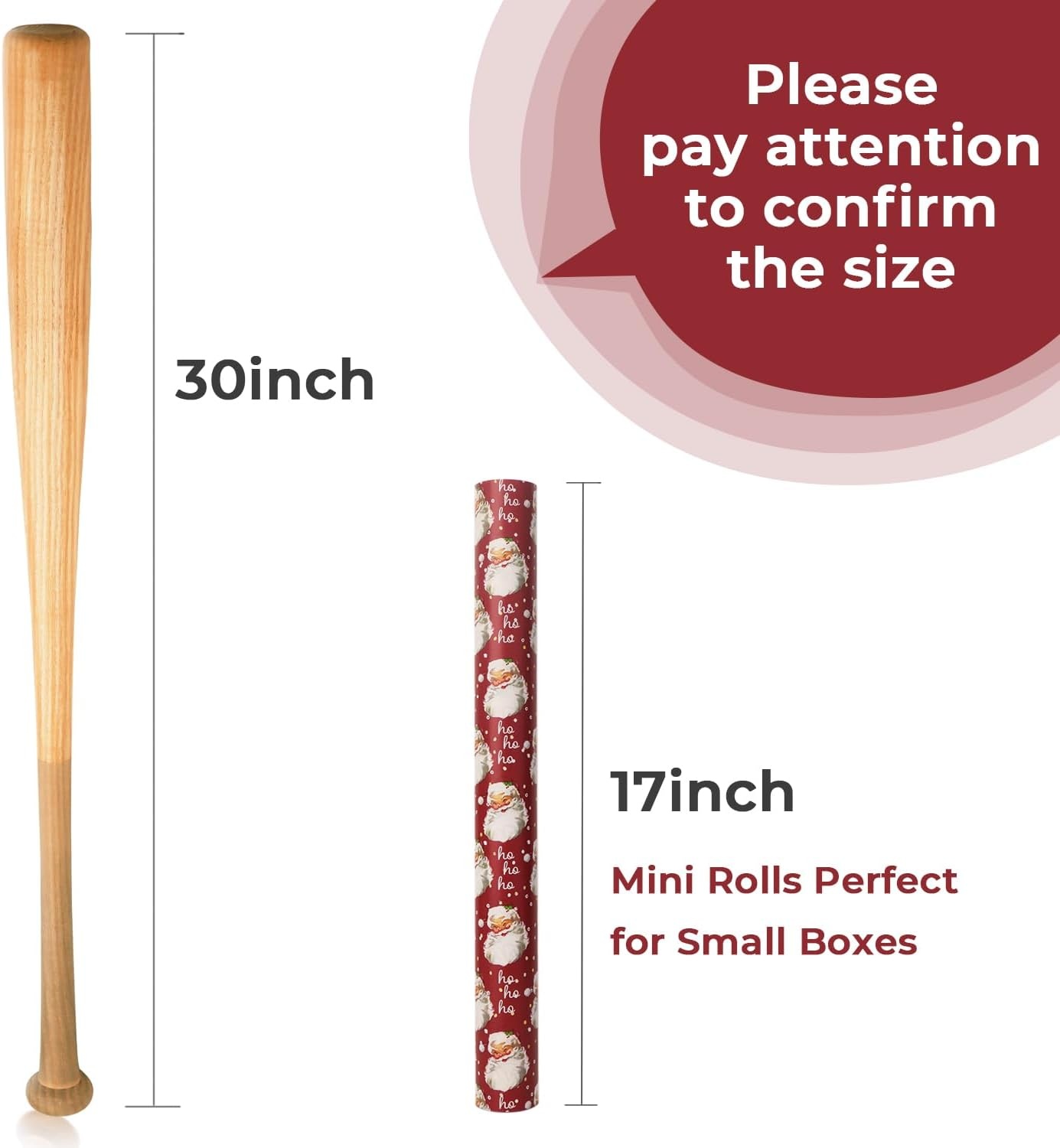 Ribbli Christmas Wrapping Paper Rolls,Mini Roll-17 Inch x 33 Feet-Christmas Woods(Vintage Red/White)