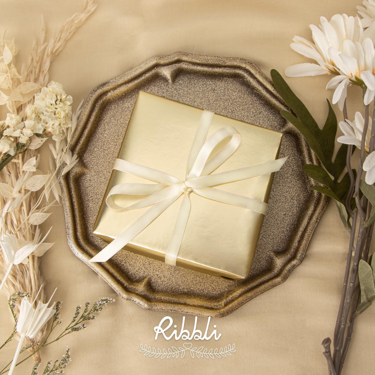 Ribbli Blue Metallic Wrapping Paper Matte Royal Blue Solid Color Paper Perfect for Birthday Christmas Baby Shower Wedding Valentine’s Day- 17Inch x 394Inch(33Feet)(Gold)