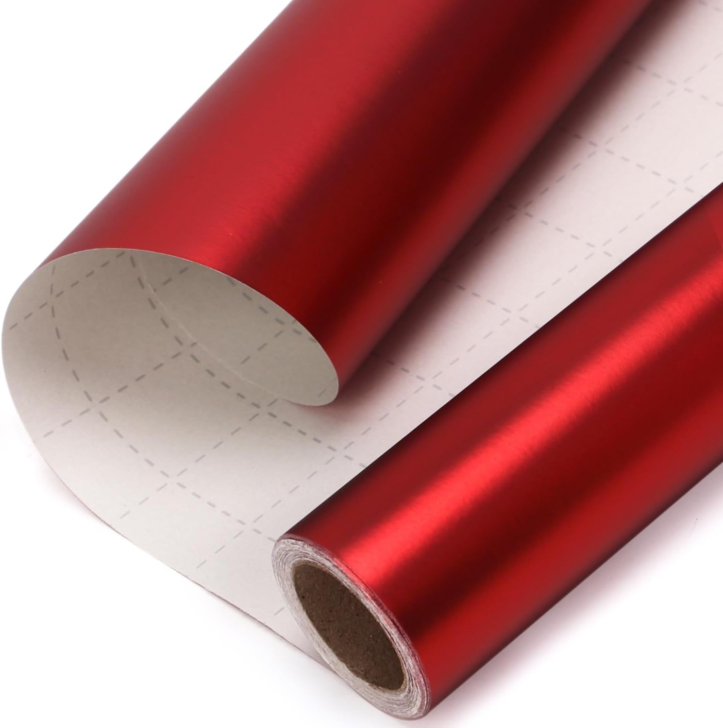 Ribbli Blue Metallic Wrapping Paper Matte Royal Blue Solid Color Paper Perfect for Birthday Christmas Baby Shower Wedding Valentine’s Day- 17Inch x 394Inch(33Feet)(Red)