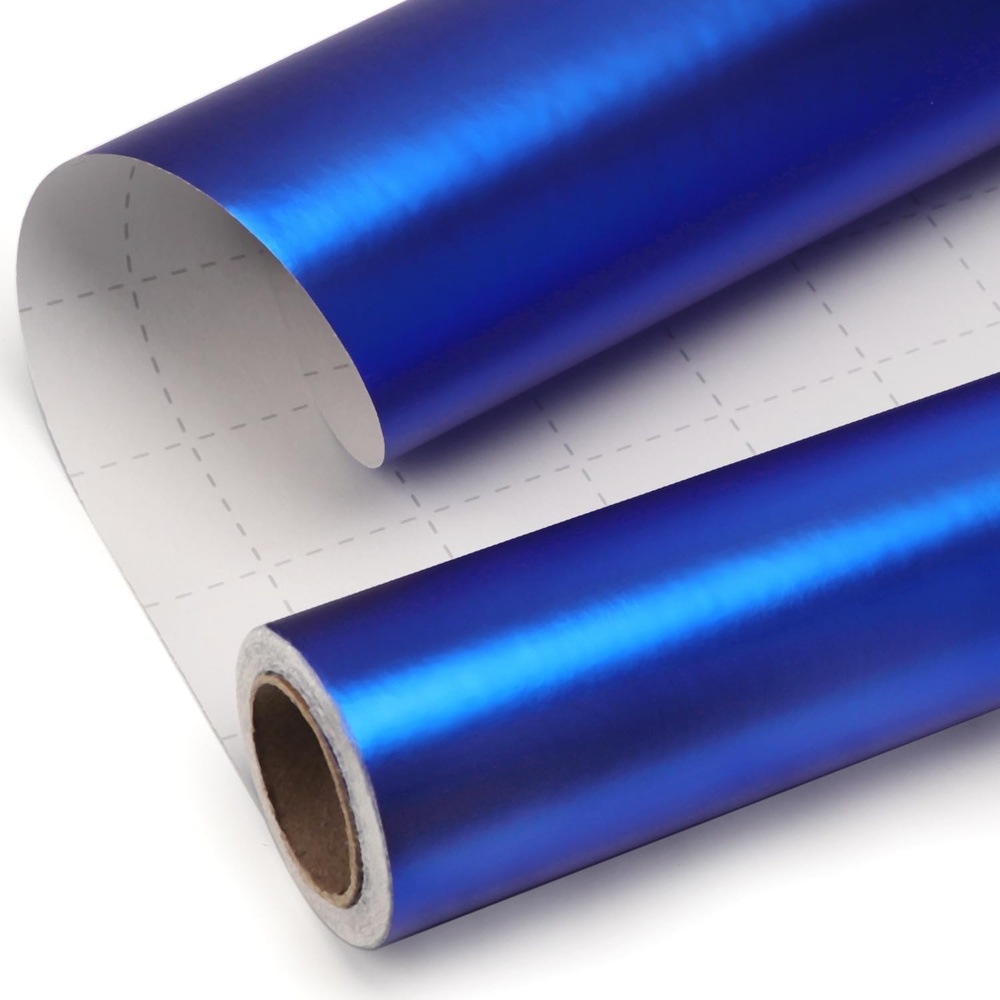 Ribbli Blue Metallic Wrapping Paper Matte Royal Blue Solid Color Paper Perfect for Birthday Christmas Baby Shower Wedding Valentine’s Day- 17Inch x 394Inch(33Feet)(Blue)