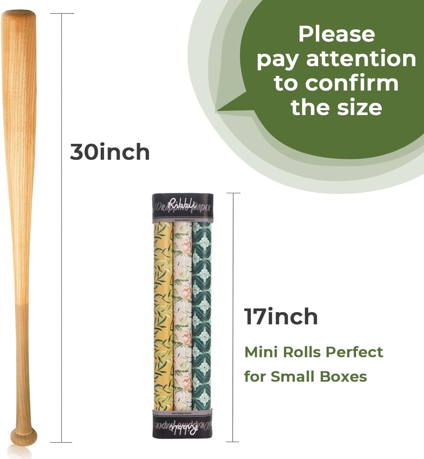 Ribbli Floral Wrapping Paper Mini Roll, 3 Rolls Dusty Blue Vintage Flower Gift Wrap for Mother’s Day Women Girl Friend Wedding – 17 inch x 120 inch(10feet) Per Roll(Sage Green)