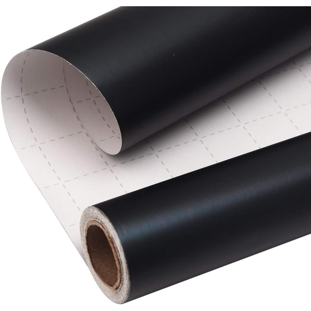 Ribbli Blue Metallic Wrapping Paper Matte Royal Blue Solid Color Paper Perfect for Birthday Christmas Baby Shower Wedding Valentine’s Day- 17Inch x 394Inch(33Feet)(Black)
