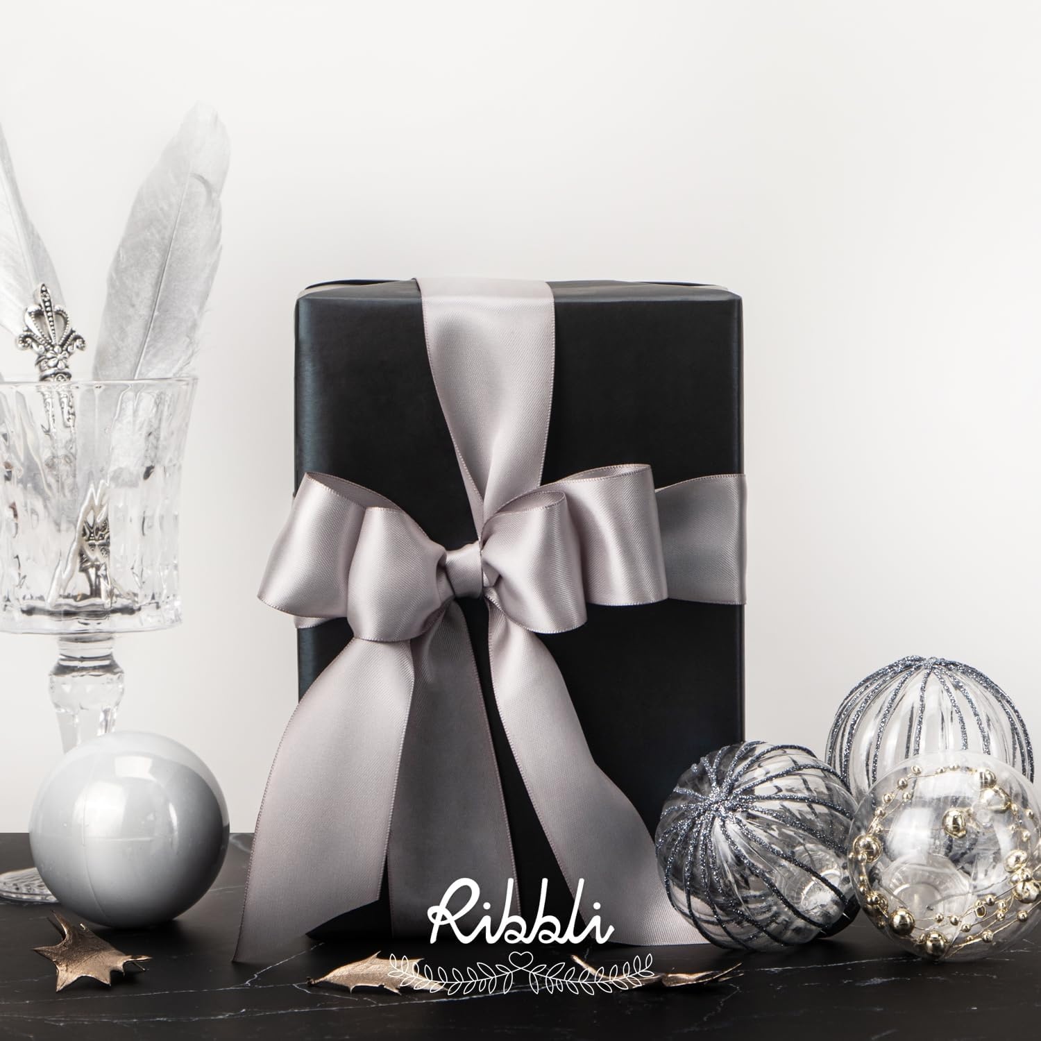 Ribbli Blue Metallic Wrapping Paper Matte Royal Blue Solid Color Paper Perfect for Birthday Christmas Baby Shower Wedding Valentine’s Day- 17Inch x 394Inch(33Feet)(Black)