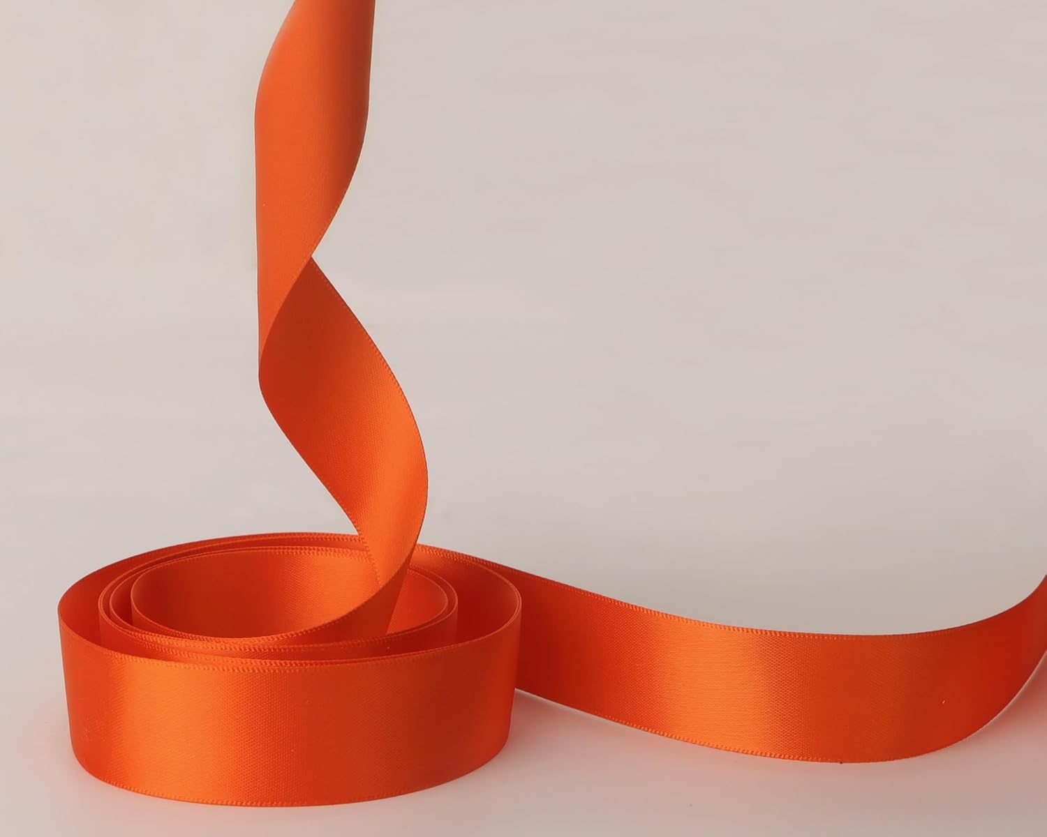 Ribbli Double Faced Rose Gold Satin Ribbon,3/8 x Continuous 25 Yards,Use for Bows Bouquet,Gift Wrapping,Floral Arrangement(Orange Torrid)