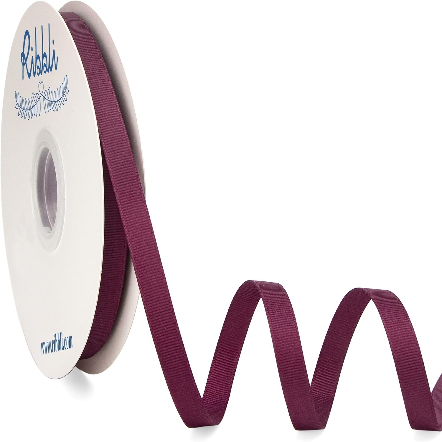 Ribbli Red Grosgrain Ribbon, 3/8 inches x Continuous 50 Yards,Use for Bows DIY Hair Accessories,Gift Wrapping,Craft and Sewing(Dk.Burgundy)