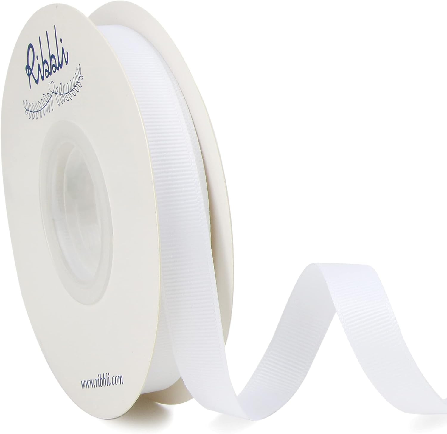 Ribbli Red Grosgrain Ribbon, 1-1/2 inches x Continuous 25 Yards,Use for Bows DIY Hair Accessories,Gift Wrapping,Craft and Sewing(White)