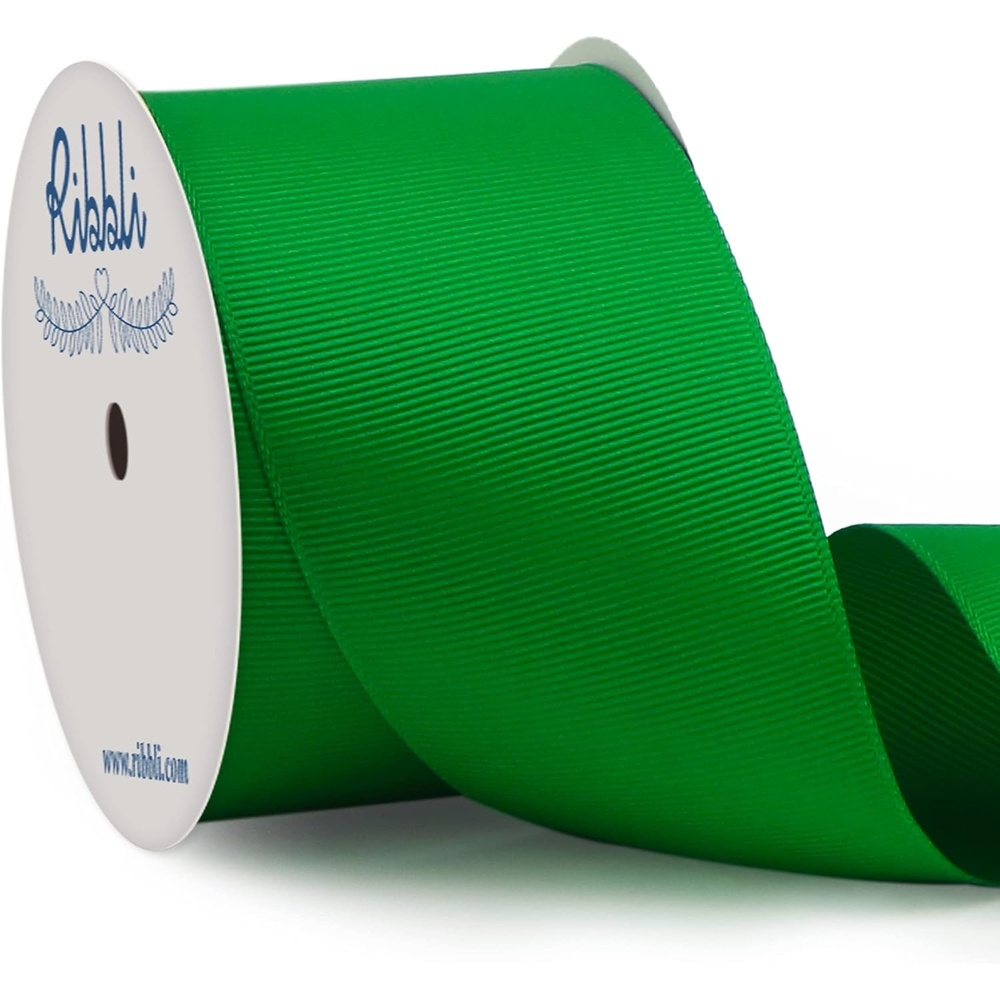 Ribbli Red Grosgrain Ribbon,3 inches x Continuous 10 Yards,Use for Bows DIY Hair Accessories,Gift Wrapping,Craft and Sewing(Emerald Green)