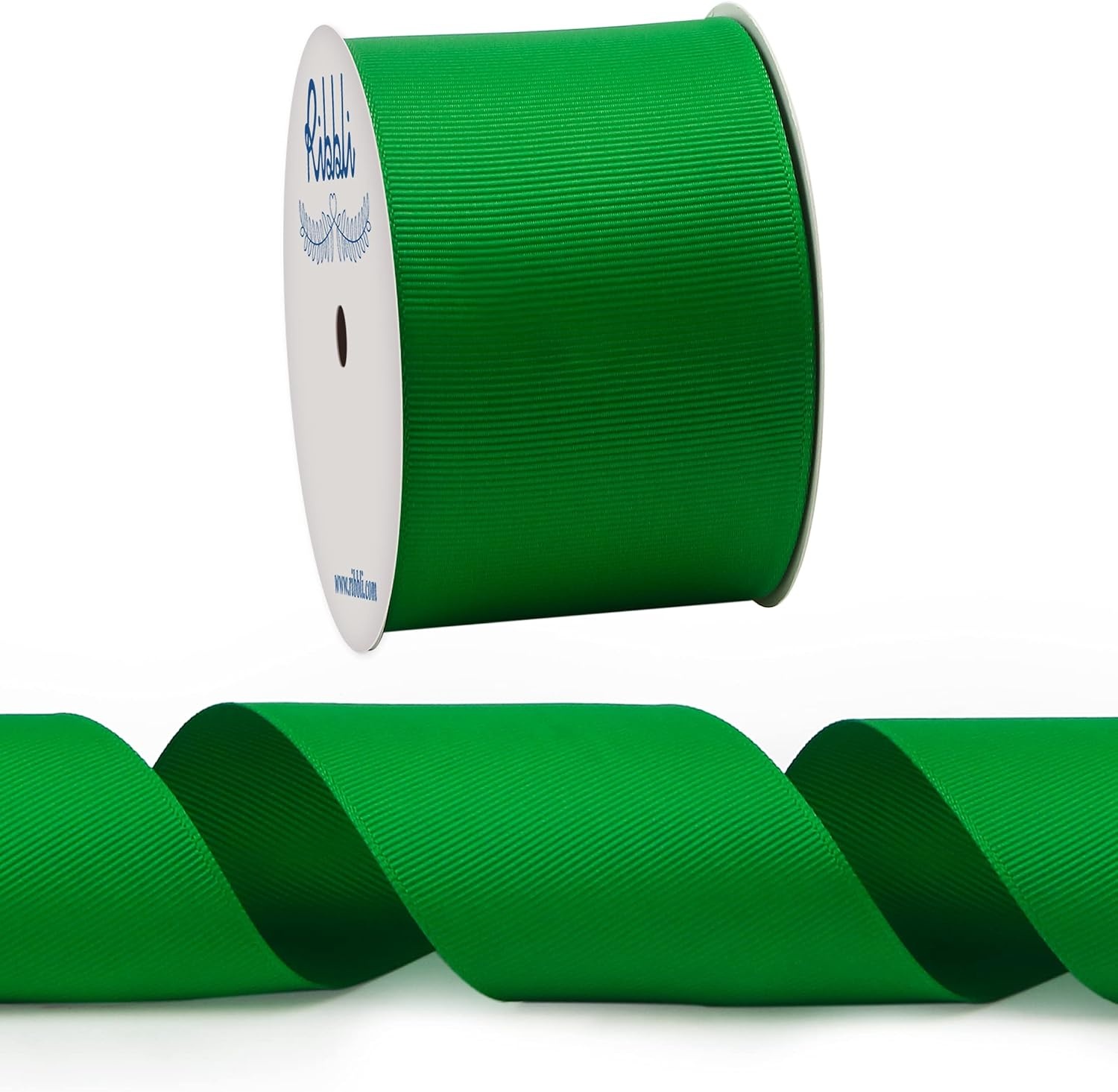 Ribbli Red Grosgrain Ribbon,3 inches x Continuous 10 Yards,Use for Bows DIY Hair Accessories,Gift Wrapping,Craft and Sewing(Emerald Green)