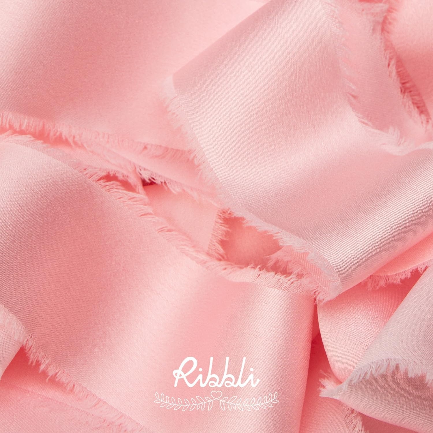 Ribbli Terracotta Silk Satin Ribbon 1.5 Inch x 30 Yard Handmade Frayed Chiffon Burnt Orange Ribbon for Gift Wrapping Wedding Invitations Bridal Bouquets Home Decor(Light Pink)