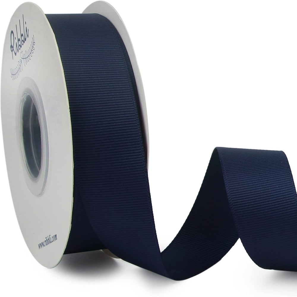 Ribbli Red Grosgrain Ribbon, 1-1/2 inches x Continuous 25 Yards,Use for Bows DIY Hair Accessories,Gift Wrapping,Craft and Sewing(Navy)